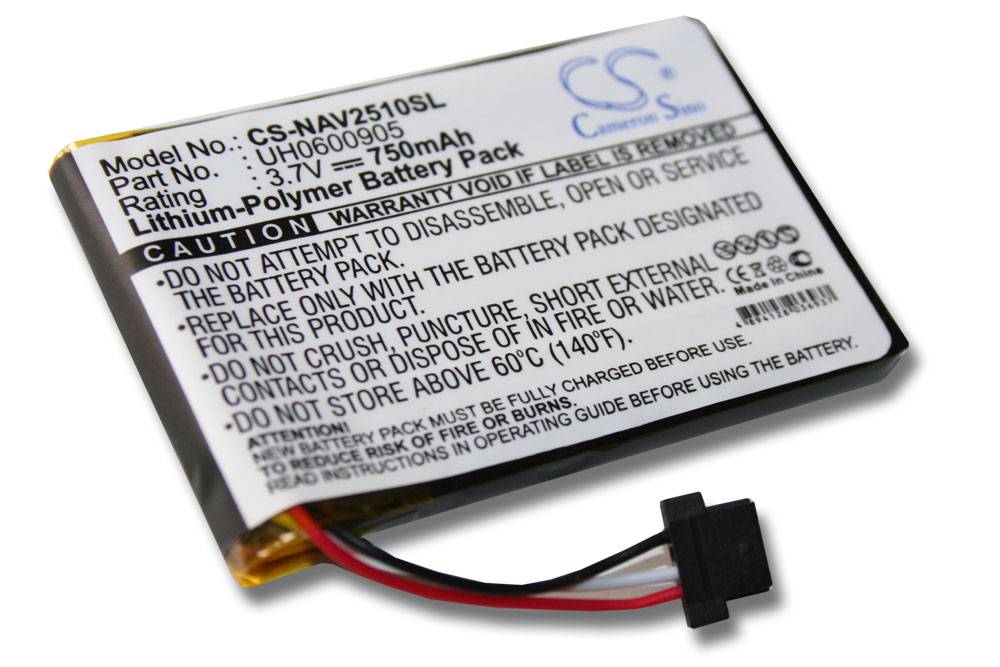 vhbw Akku kompatibel mit Navigon 2510 Explorer, 2510 GPS Navigation Navi (750 mAh, 3,7 V, Li-Polymer)