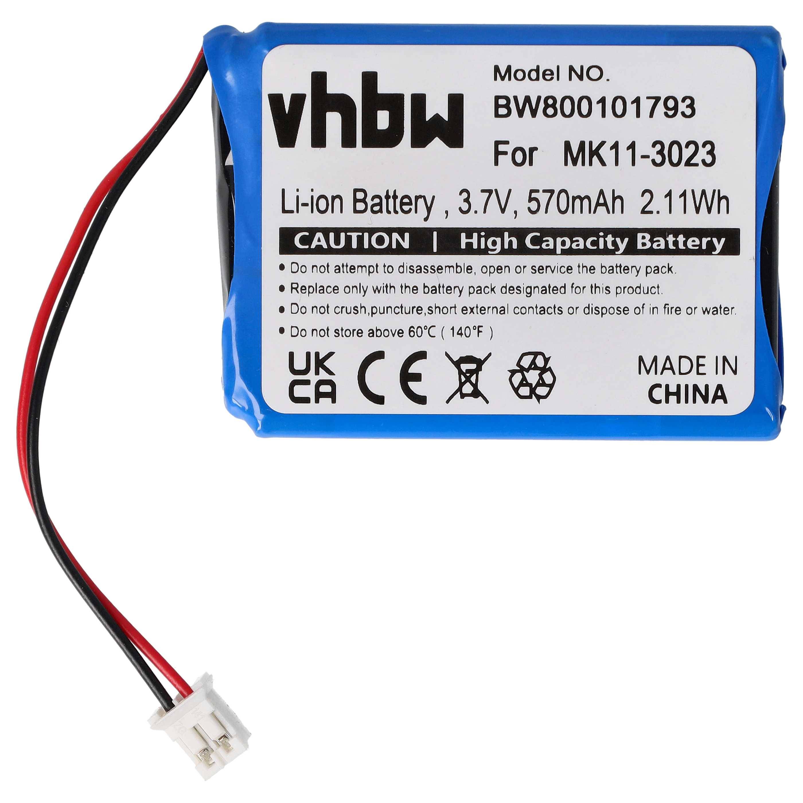vhbw Akku kompatibel mit Sony Playstation CECHZK1UC, PS3 Wireless Qwerty Keypad, CECHZK1JP Gamepad Controller (600 mAh, 3,7 V, Li-Ion)