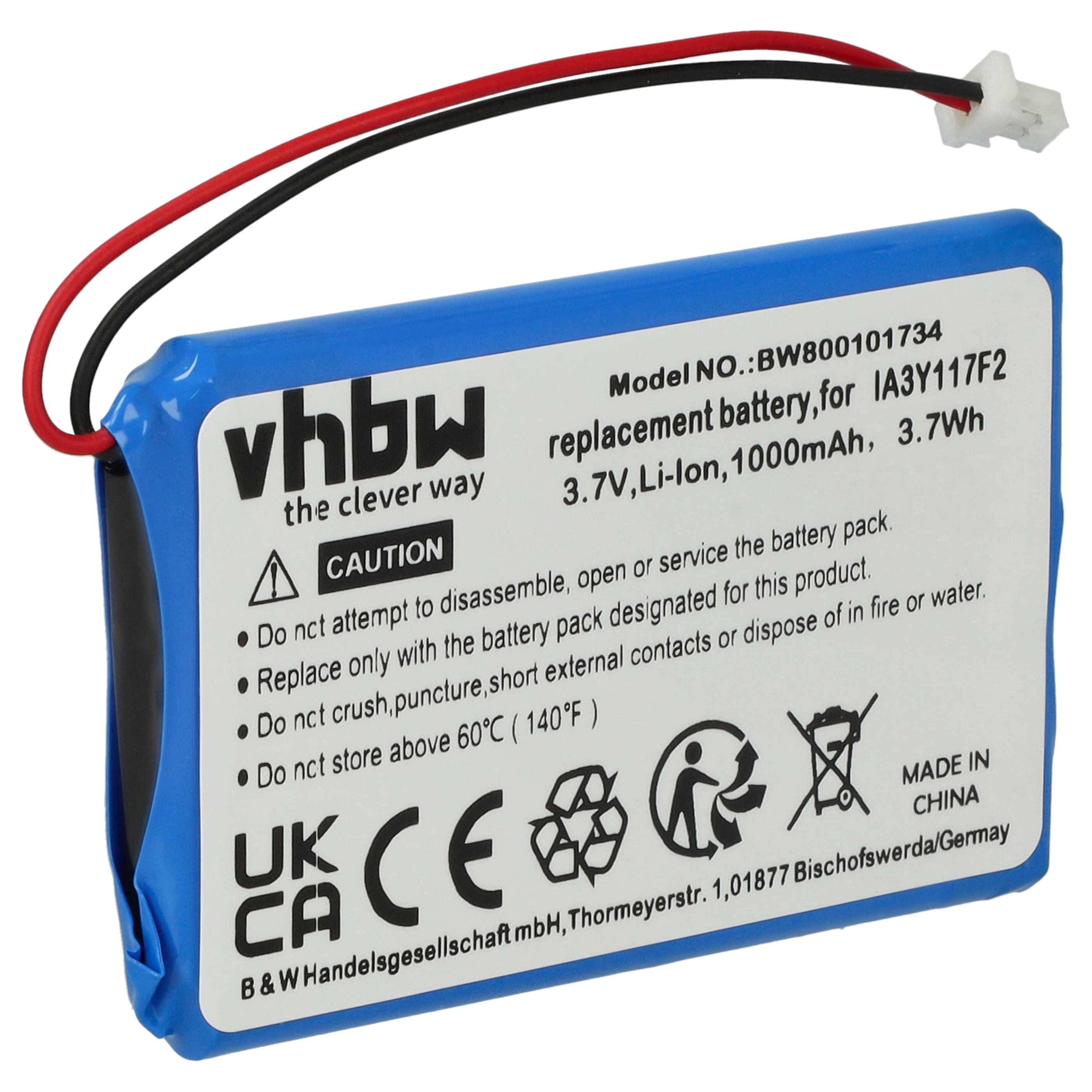 vhbw Akku kompatibel mit Garmin Quest GPS Navigation Navi (1000 mAh, 3,7 V, Li-Ion)