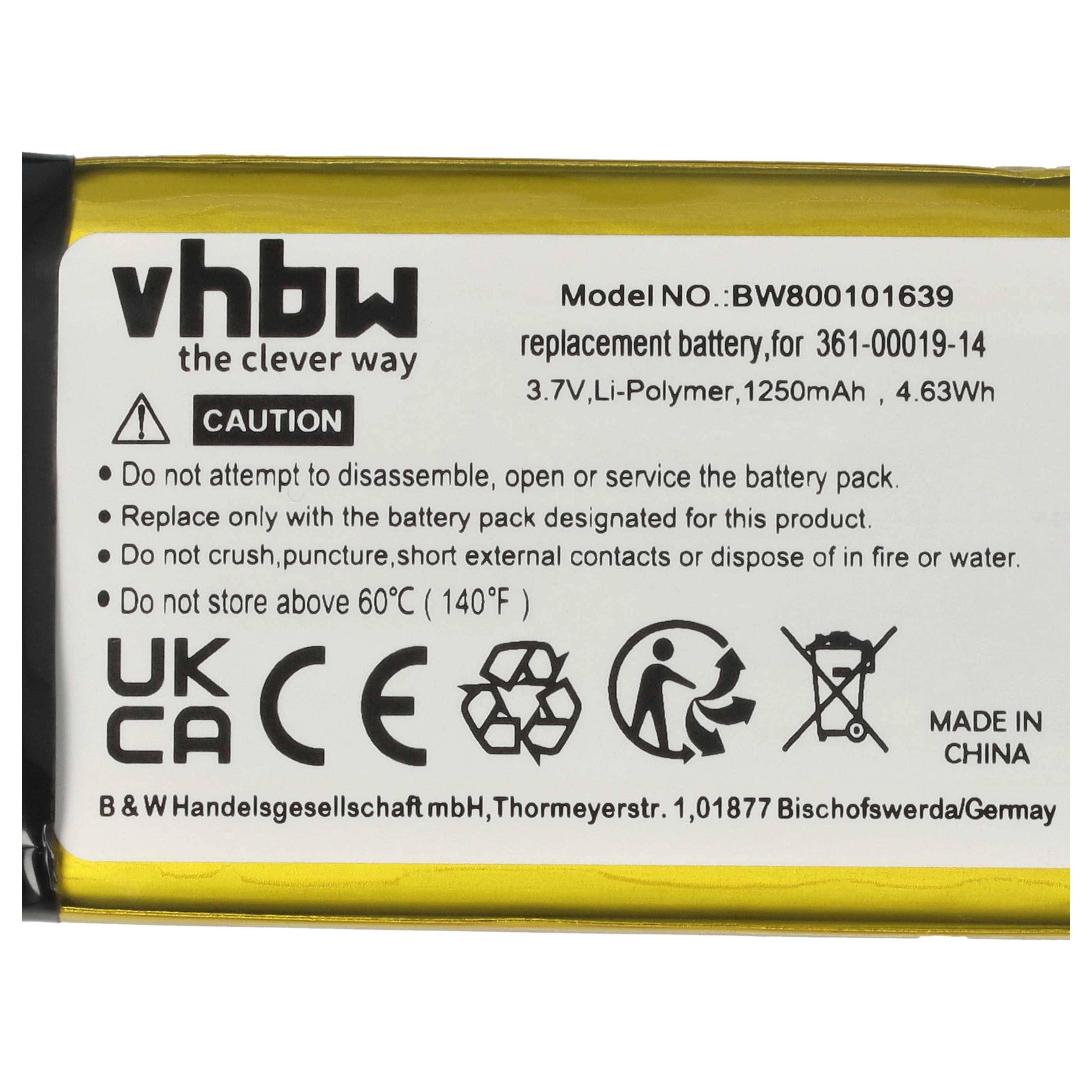 Ersatzbatterie mit Textwarnung: 