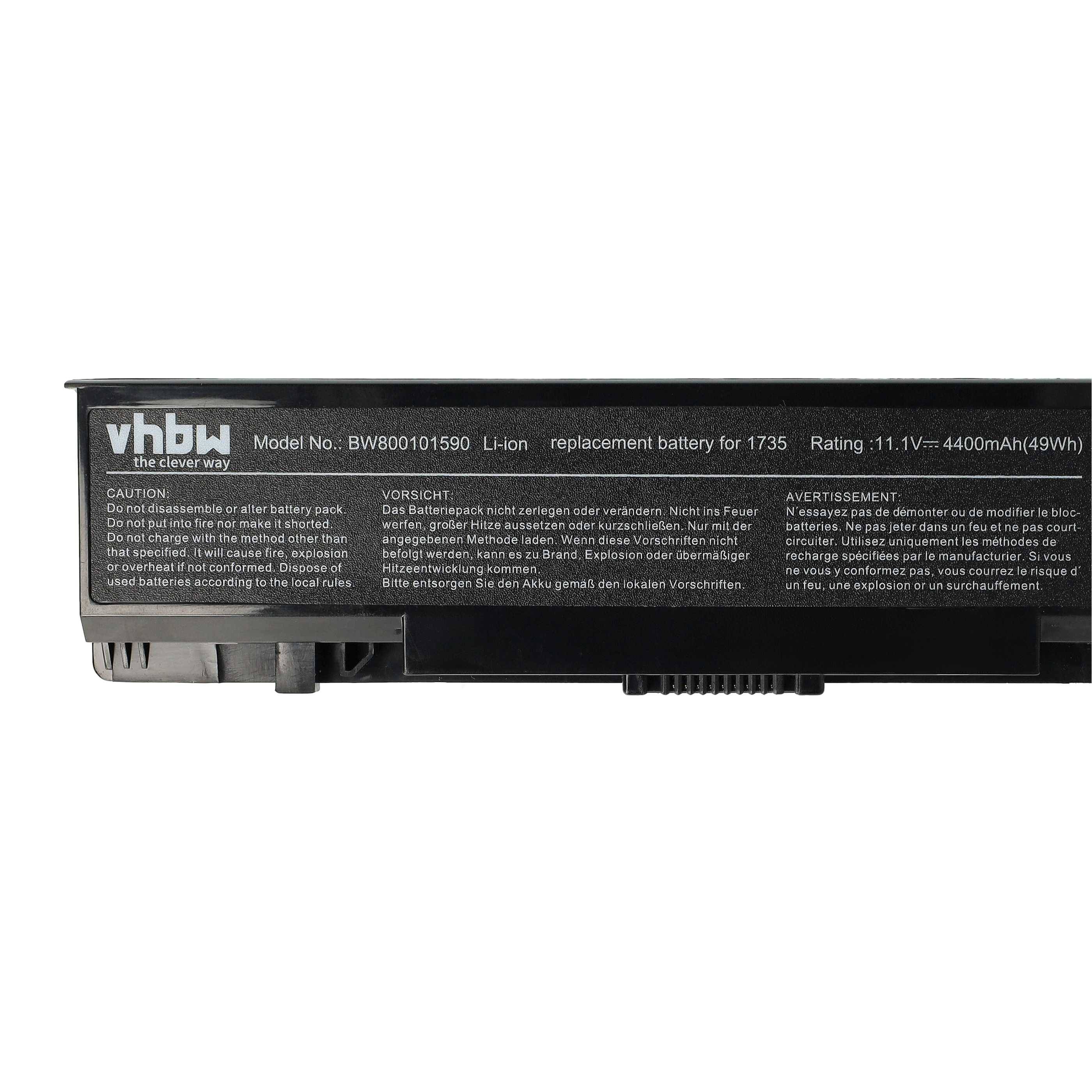 vhbw Akku Ersatz für Dell RM870 | für Notebook (4400 mAh, 11,1 V, Li-Ion)