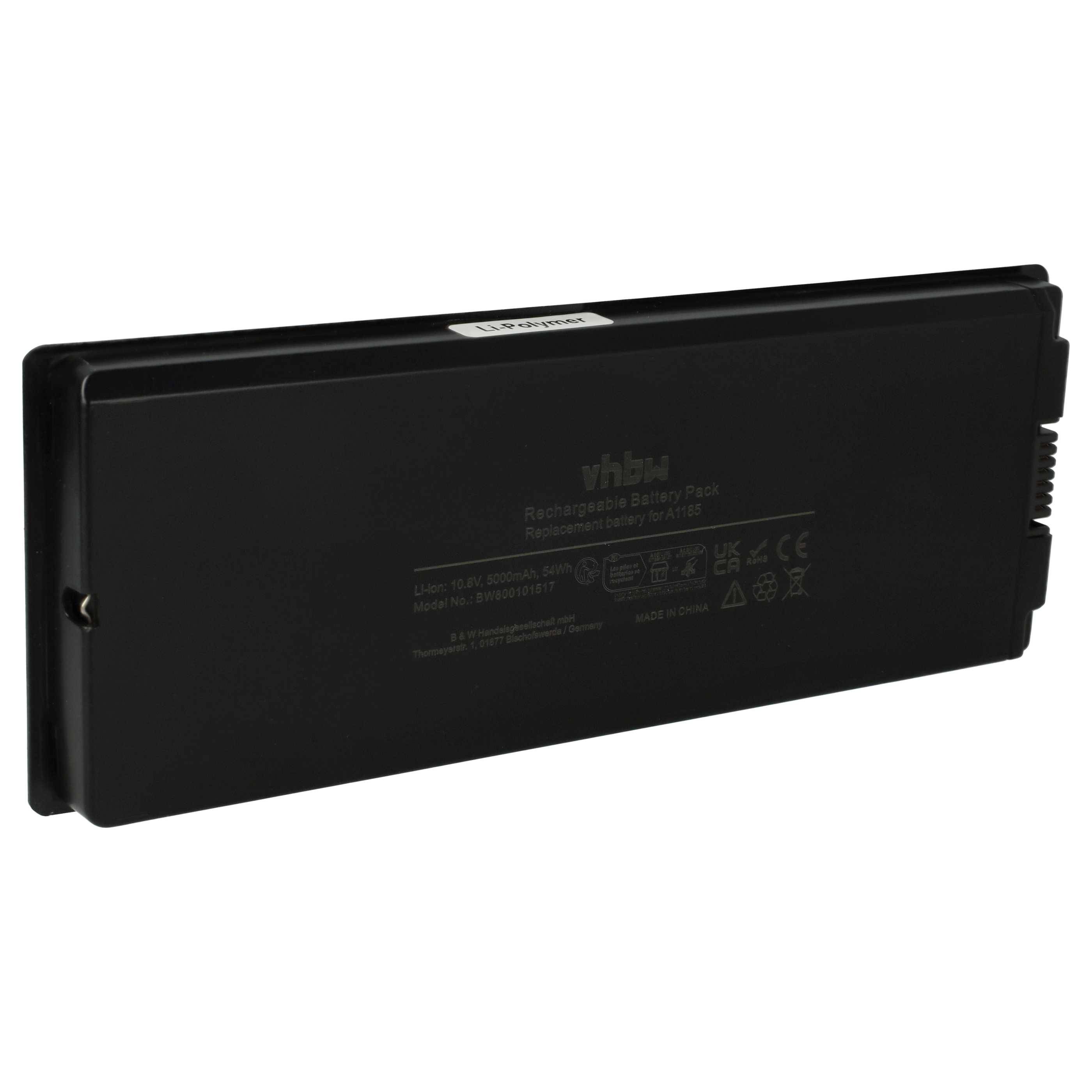 vhbw Akku kompatibel mit Apple MacBook 13" MB061X/A, 13" MB062CH/A, 13" MB062B/A, 13" MB062/A Notebook (5000 mAh, 10,8 V, Li-Ion)