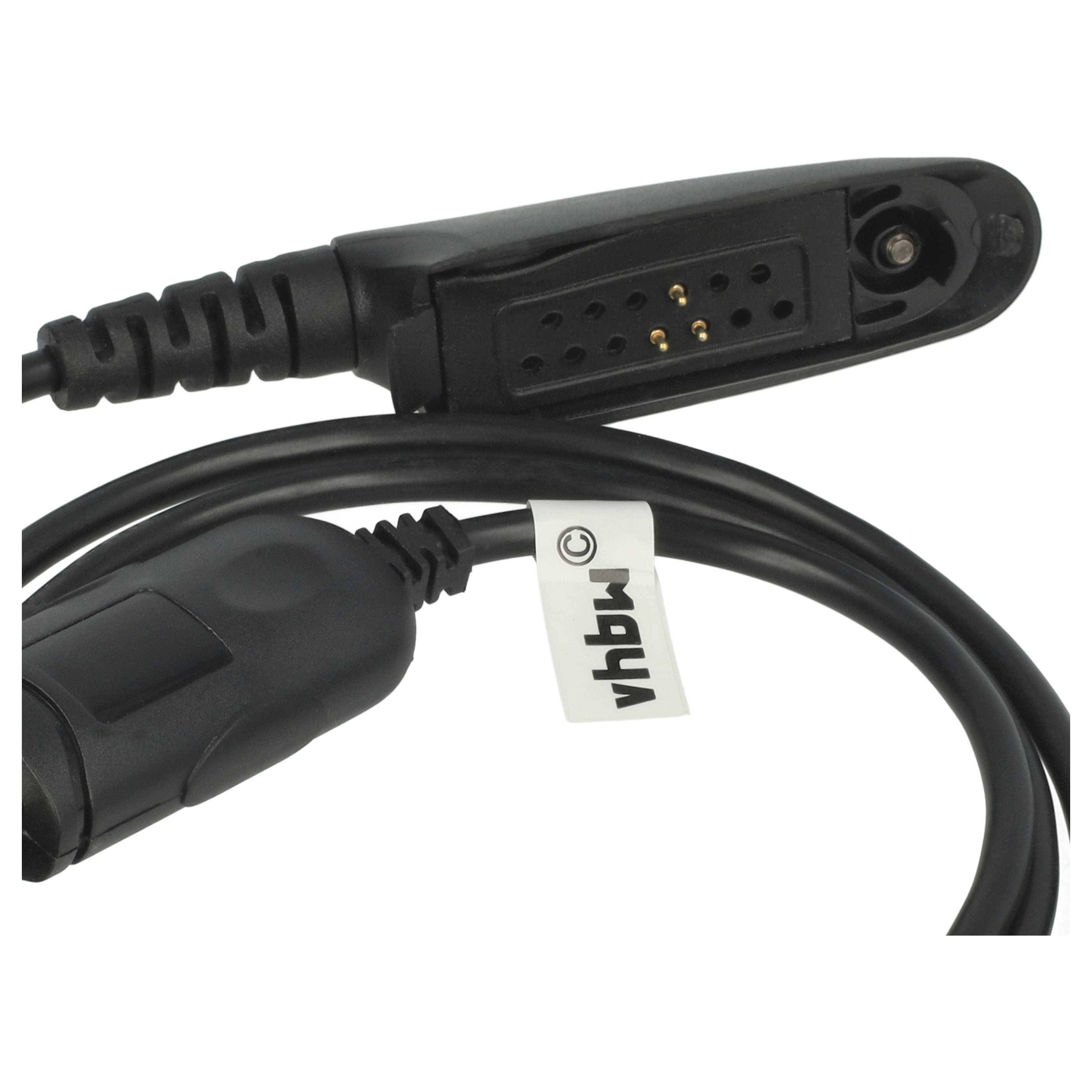 vhbw USB Programmierkabel kompatibel mit Motorola GP338, GP328, GP340, GP360, GP1280, GP318, GP320, GP640, HT1250, GP380, GP680 Funkgerät, schwarz
