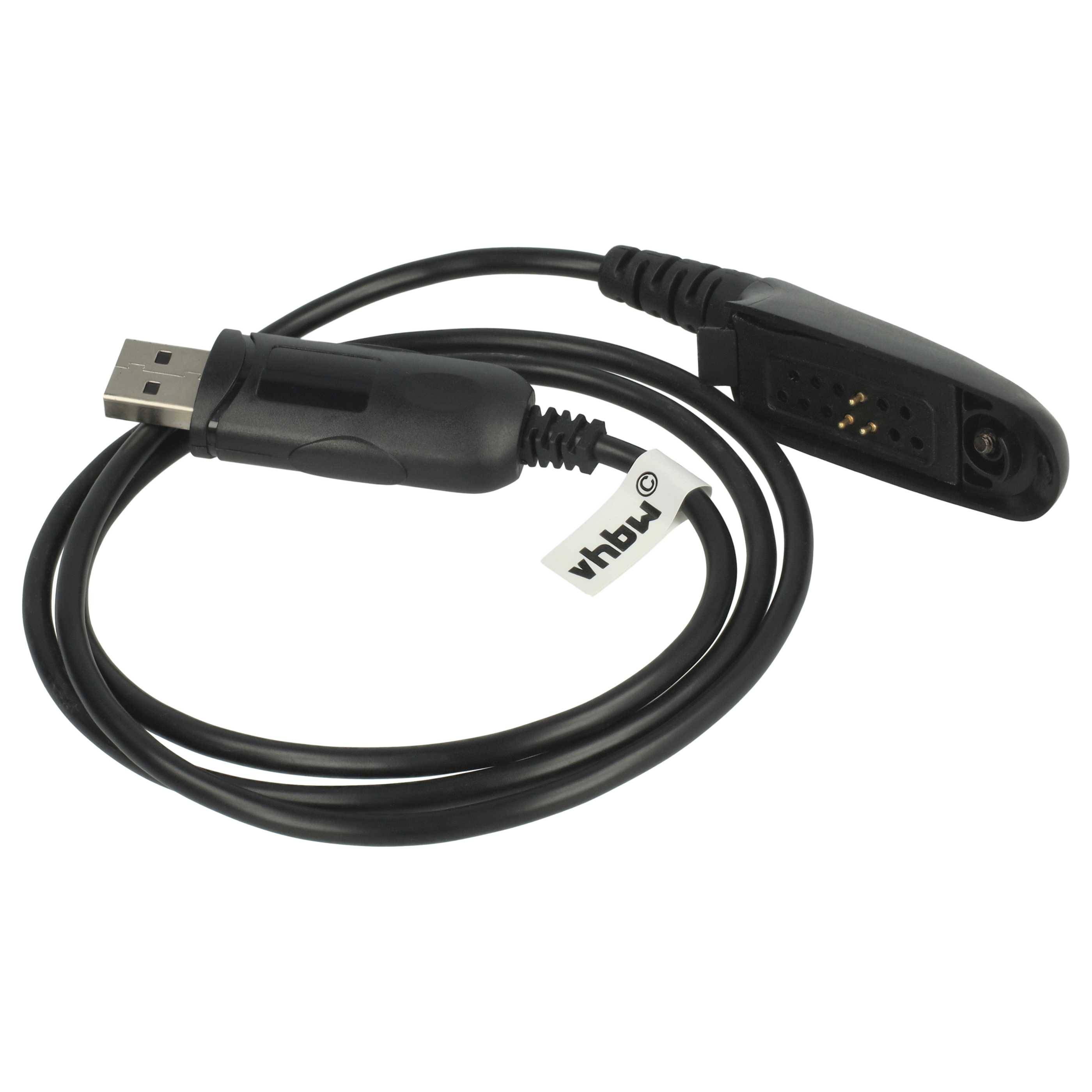 vhbw USB Programmierkabel kompatibel mit Motorola GP338, GP328, GP340, GP360, GP1280, GP318, GP320, GP640, HT1250, GP380, GP680 Funkgerät, schwarz