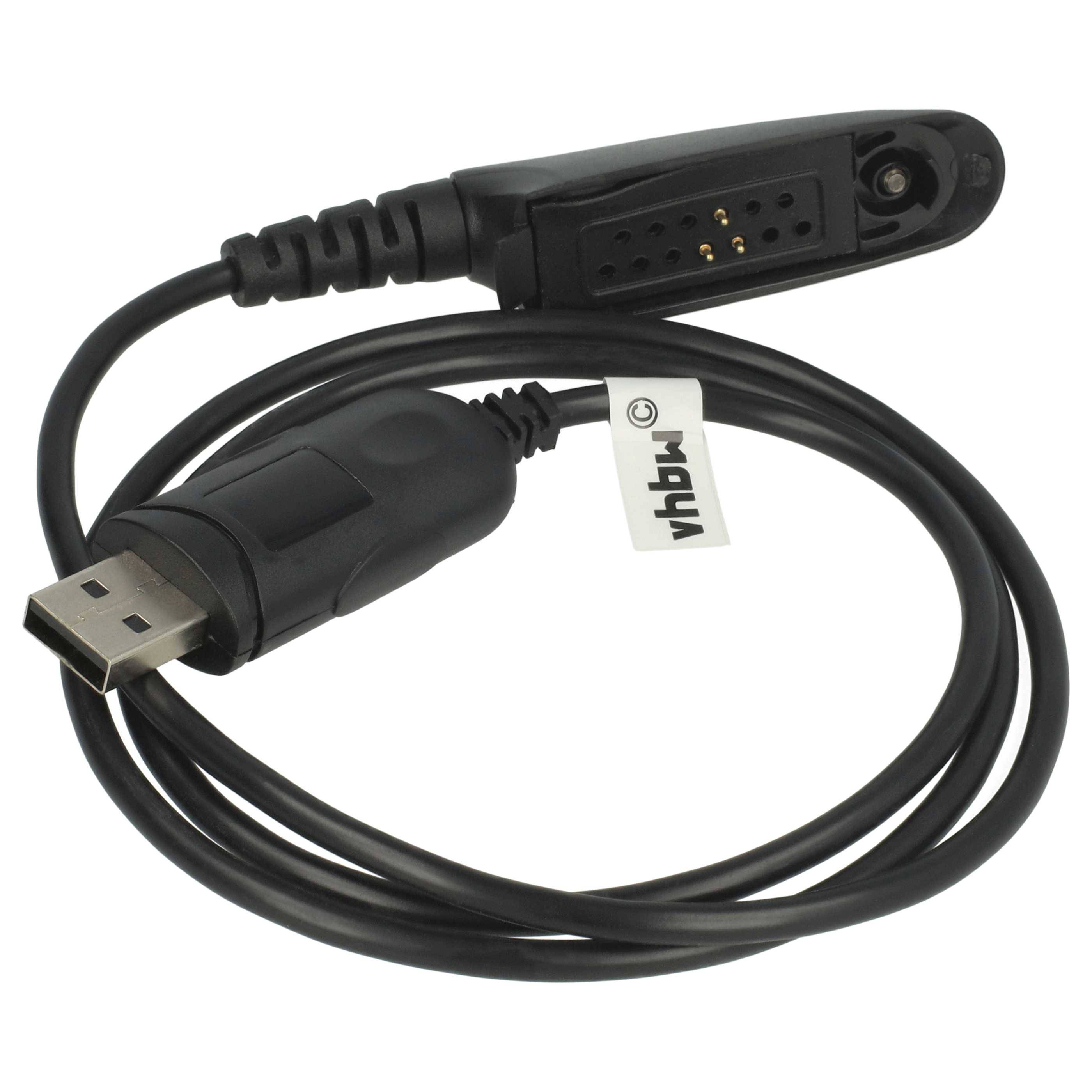 vhbw USB Programmierkabel kompatibel mit Motorola GP338, GP328, GP340, GP360, GP1280, GP318, GP320, GP640, HT1250, GP380, GP680 Funkgerät, schwarz