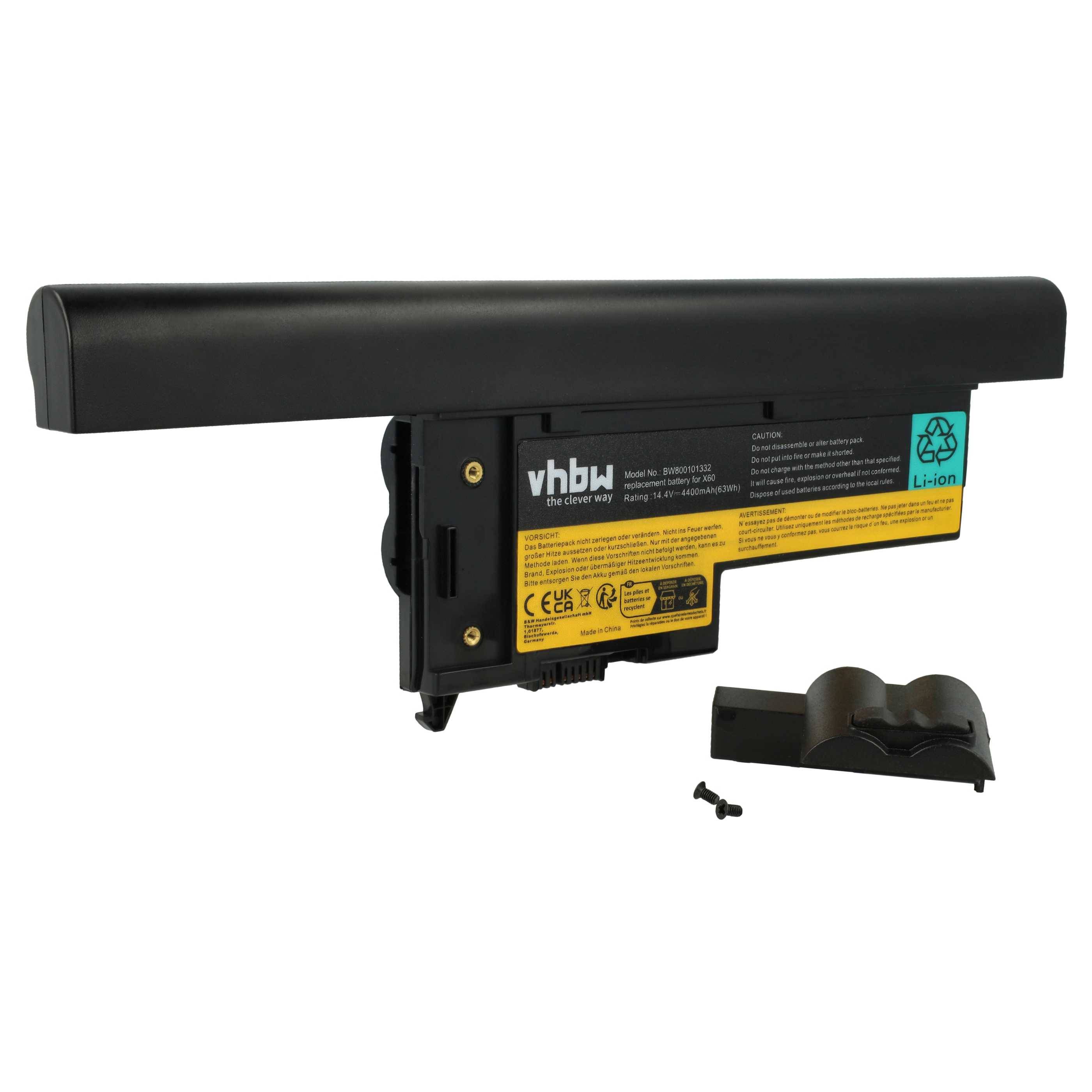 vhbw 1x Akku kompatibel mit Lenovo ThinkPad X61 7673, X60s 2533, X60s 2524, X60s 2522, X60s 2508 Notebook (4400 mAh, 14,8 V, Li-Ion)
