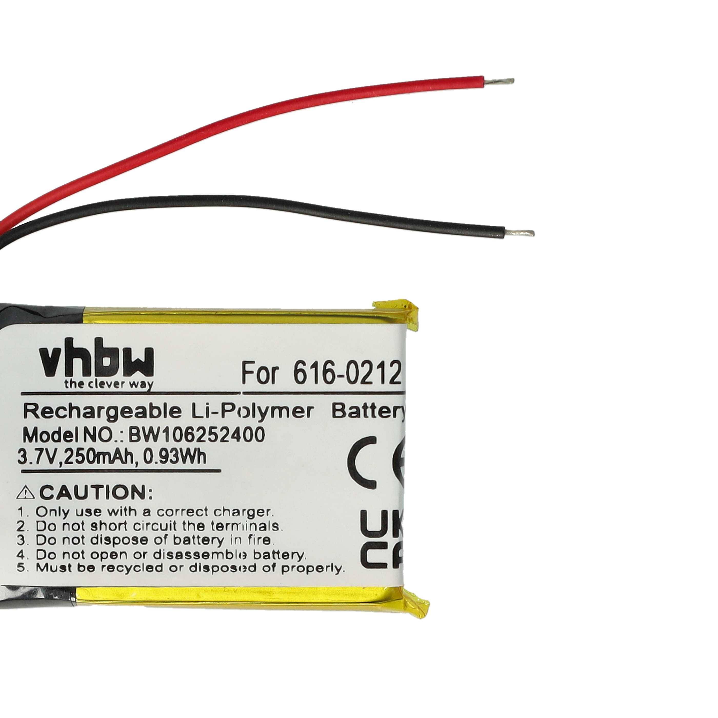 vhbw 1x Akku kompatibel mit Apple IPod Shuffle MB523LL/AiPOD, MB682LL/AiPOD MP3-Player Musik Player (250 mAh, 3,7 V, Li-Polymer)