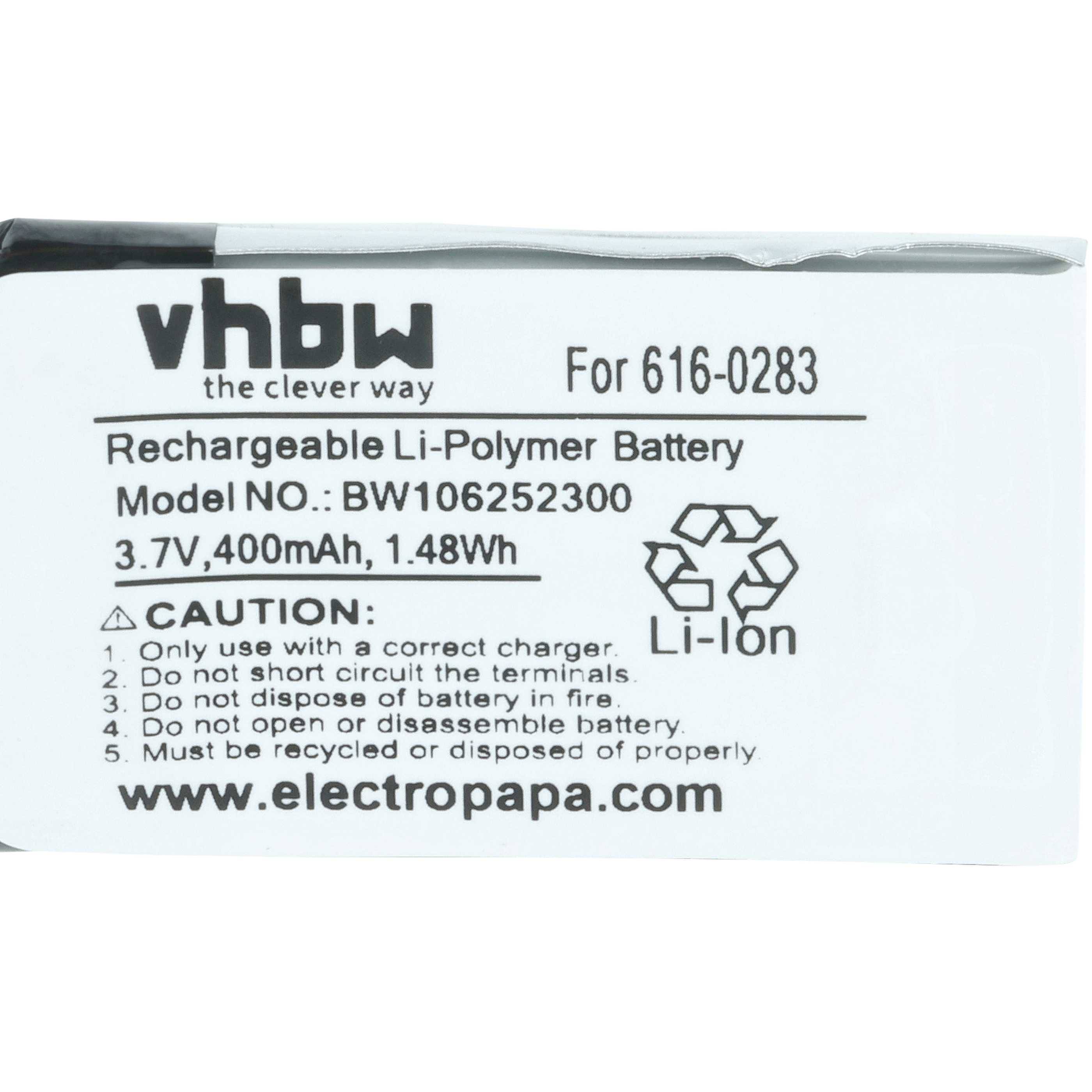 vhbw 1x Akku kompatibel mit Apple iPod Nano A1137, 1. Generation, 1G, MA004LL/A MP3-Player Musik Player (400 mAh, 3,7 V, Li-Polymer)