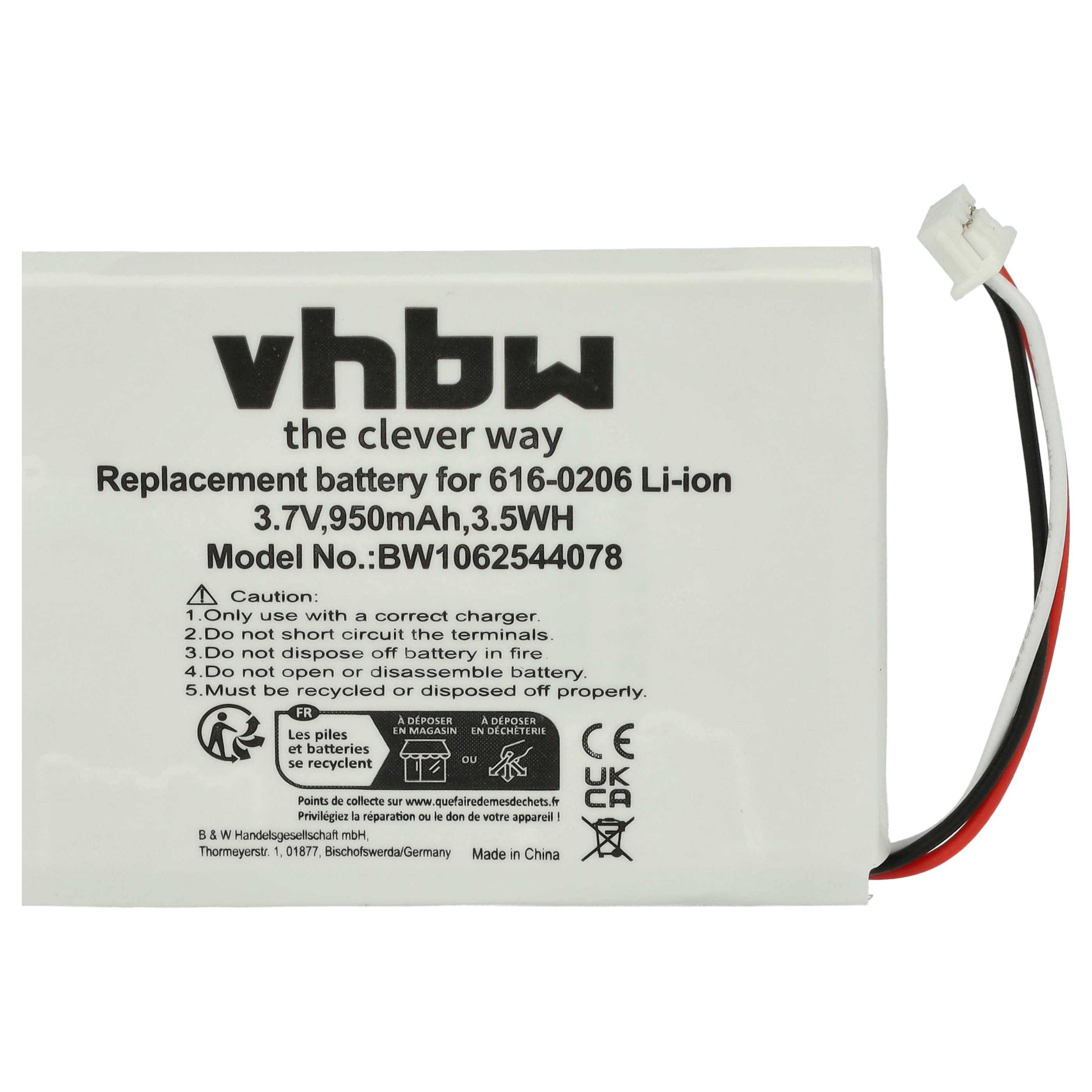 vhbw Akku kompatibel mit Apple iPod Photo M9585X/A, M9585ZR/A, M9585LL/A, M9585TA/A MP3-Player Musik Player (900 mAh, 3,7 V, Li-Ion)