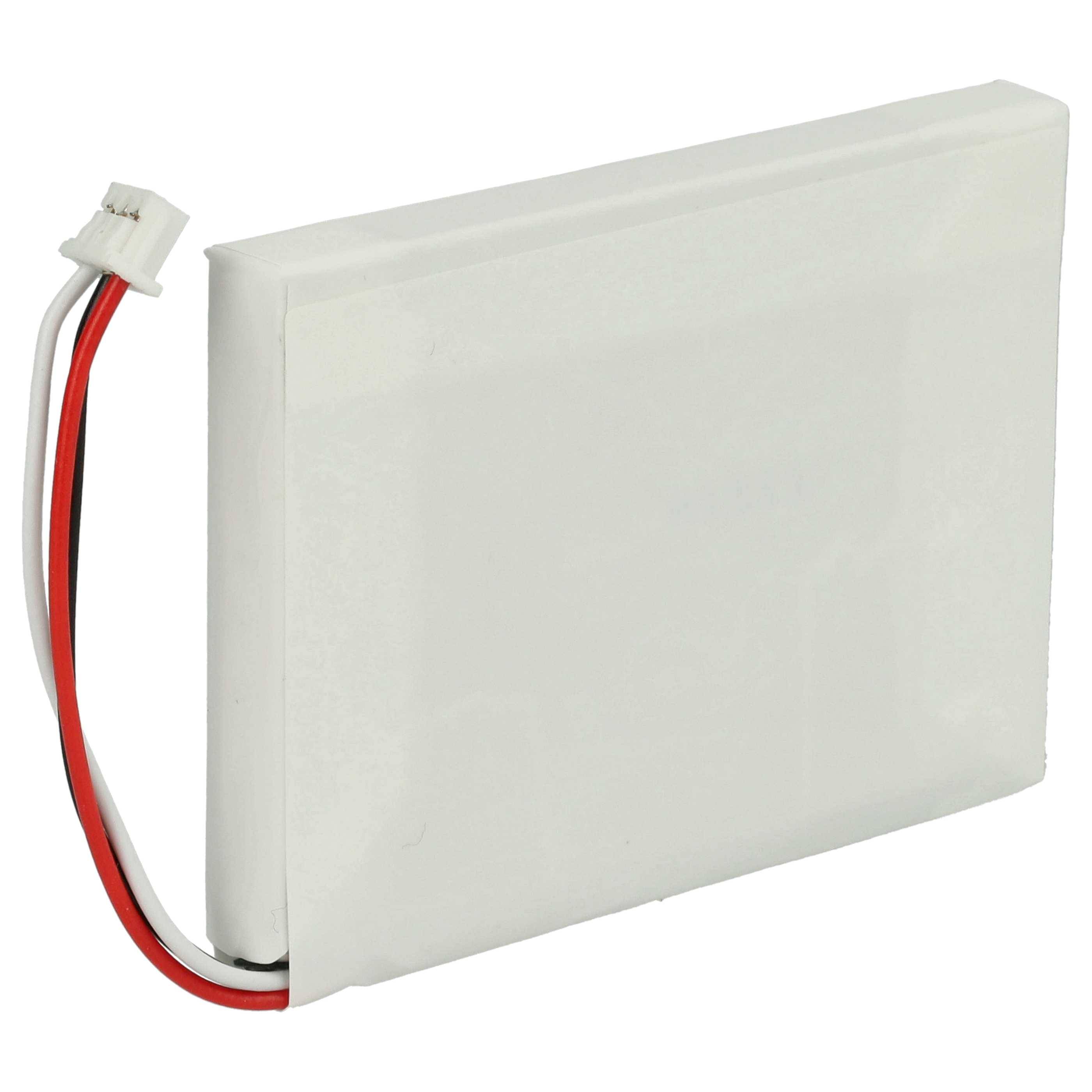 Ein rechteckiger Lithium-Polymer-Akku mit zwei Drähten, einer rot und einer schwarz, die von der oberen linken Ecke ausgehen, verwendet für kompakte Elektronik.