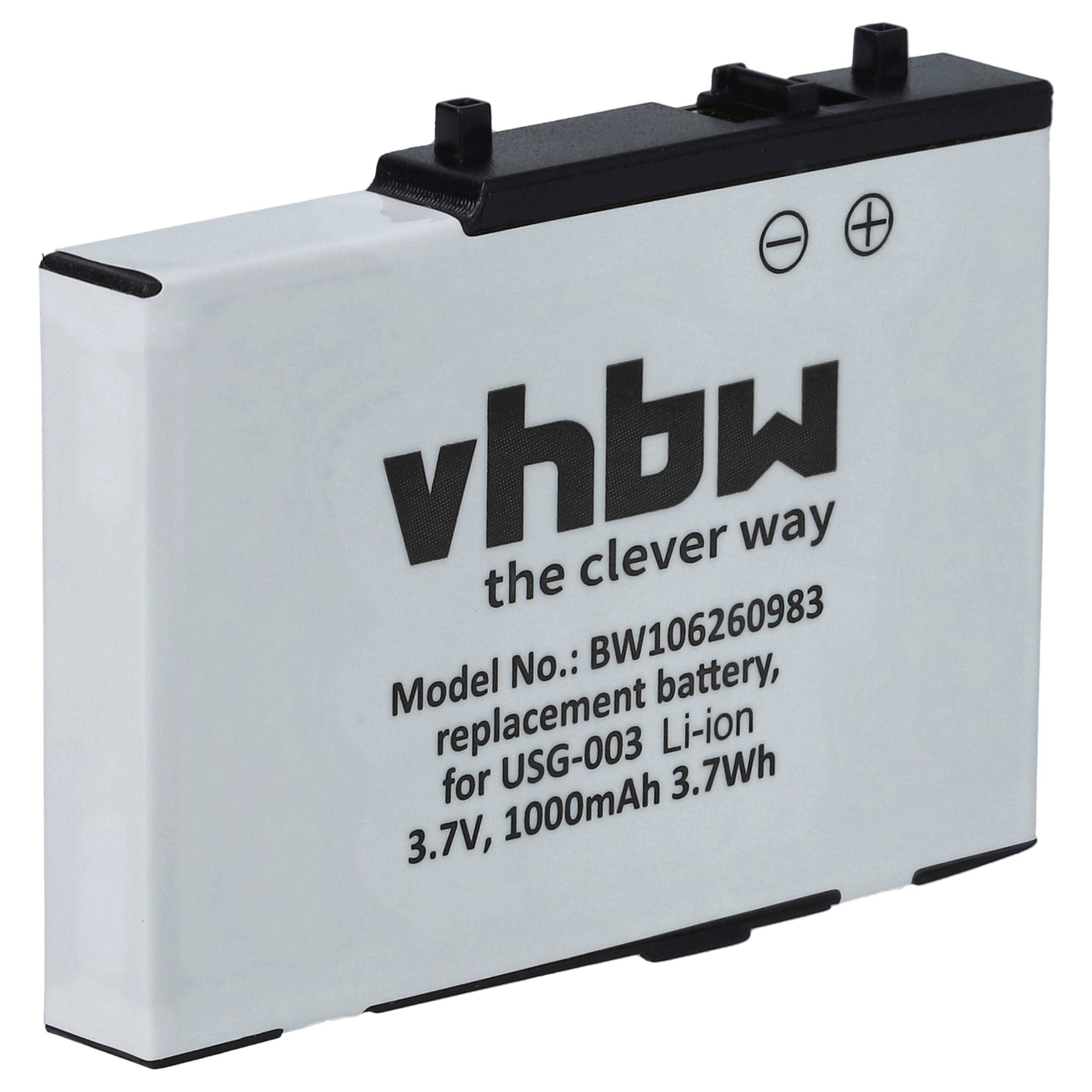 vhbw Akku Ersatz für Nintendo USG-001, USG-003 für Spielekonsole (900mAh, 3,7V, Li-Ion)