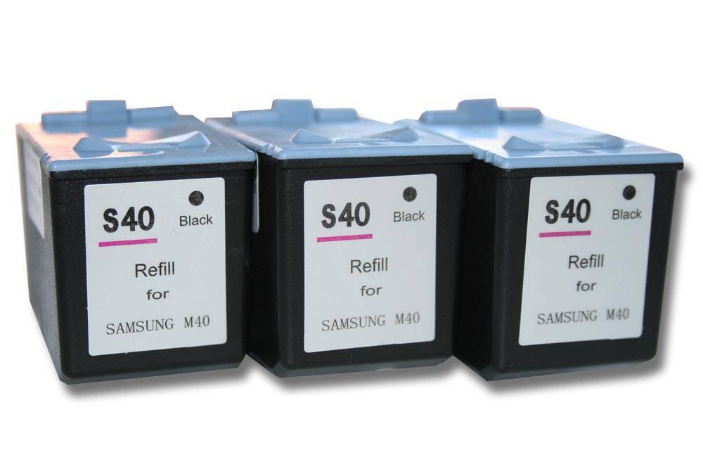 vhbw 3x Tintenpatronen kompatibel mit Samsung SF-330, SF-331, SF-335, SF-335T, SF-340, SF-345, SF-345TP, SF-360, SF-361, SF-365 - Schwarz