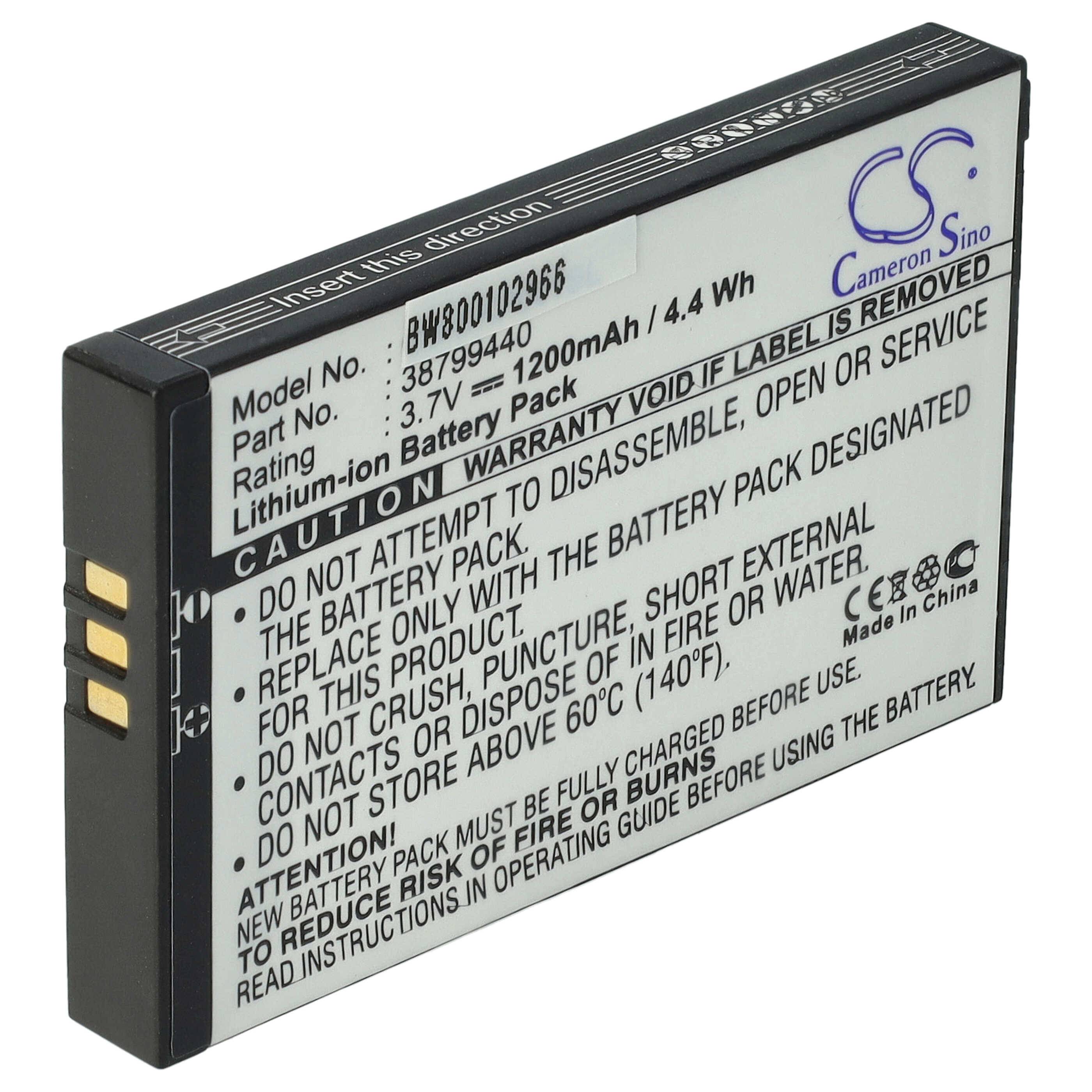 vhbw Akku kompatibel mit Becker Traffic Assist Pro, Pro Ferrari 7929, Pro 7929, Pro 7916 GPS Navigation Navi (1200 mAh, 3,7 V, Li-Ion)