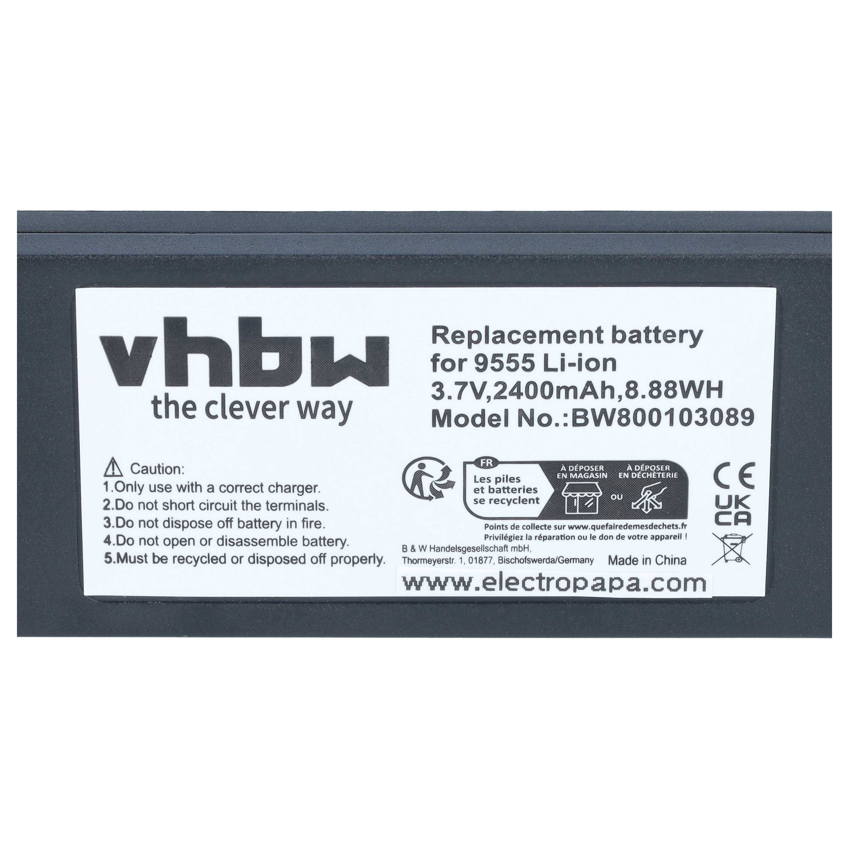 vhbw Akku kompatibel mit Iridium 9555 | Handy Smartphone Satelliten Telefon (2400 mAh, 3,7 V, Li-Ion)