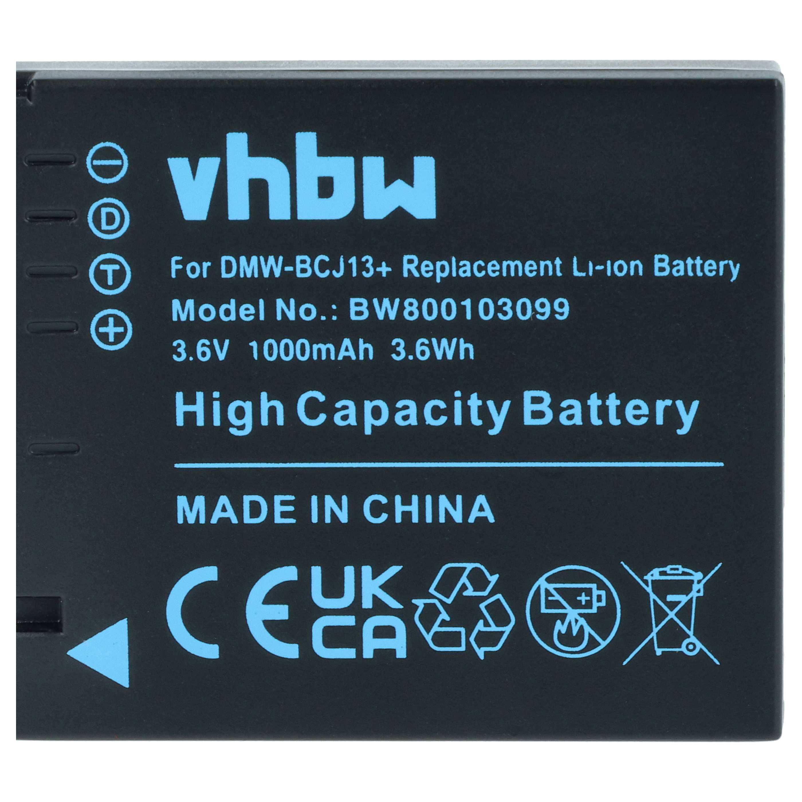 vhbw 2x Akku kompatibel mit Panasonic Lumix DMC-LX7, DMC-LX5, DMW-BCM13 Kamera (1000 mAh, 3,6 V, Li-Ion), Infochip