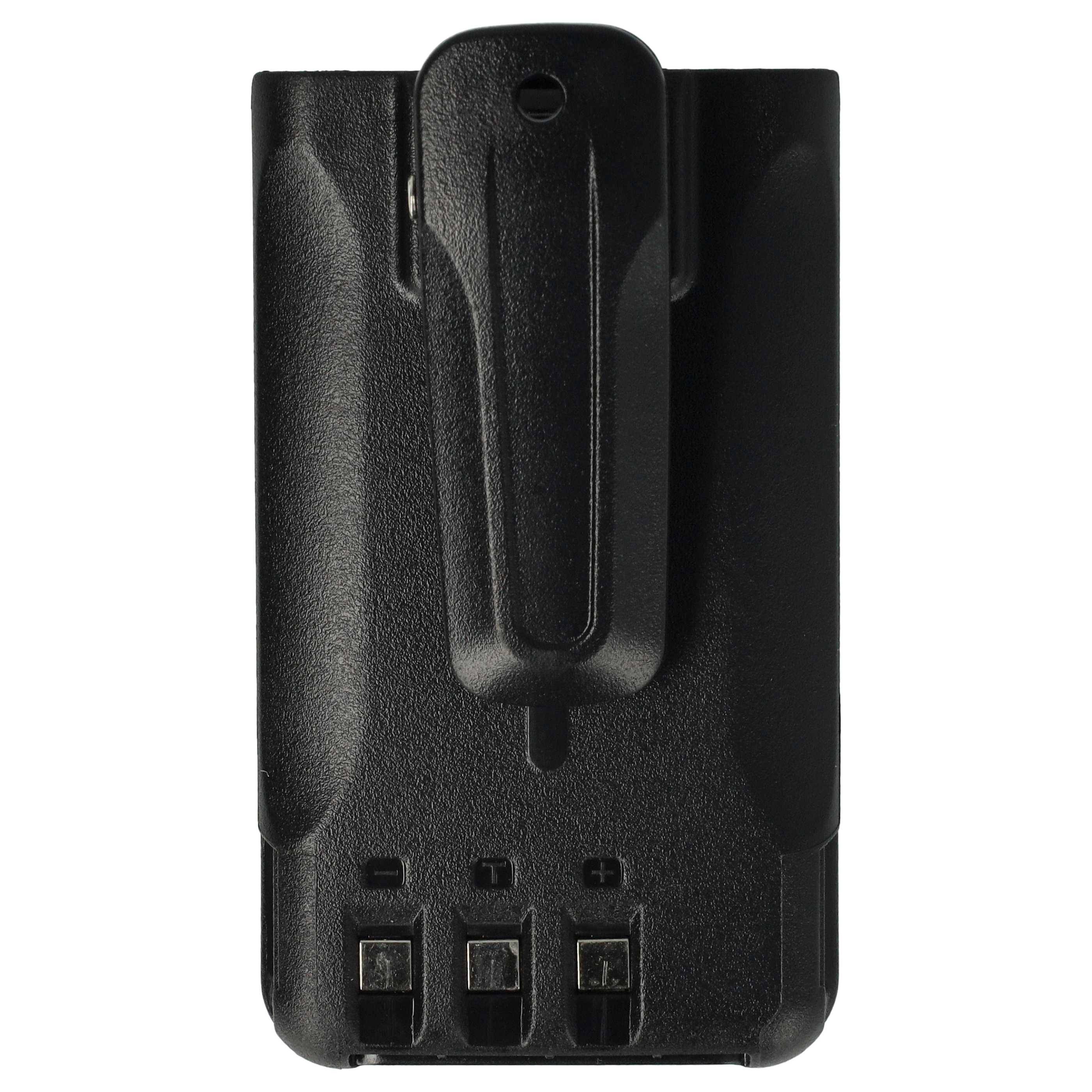 vhbw 2x Akku kompatibel mit Kenwood TK-2000T2, TK-2000K, TK-2000T, TK-2000M Funkgerät, Walkie Talkie (1000 mAh, 7,4 V, Li-Ion) + Gürtelclip