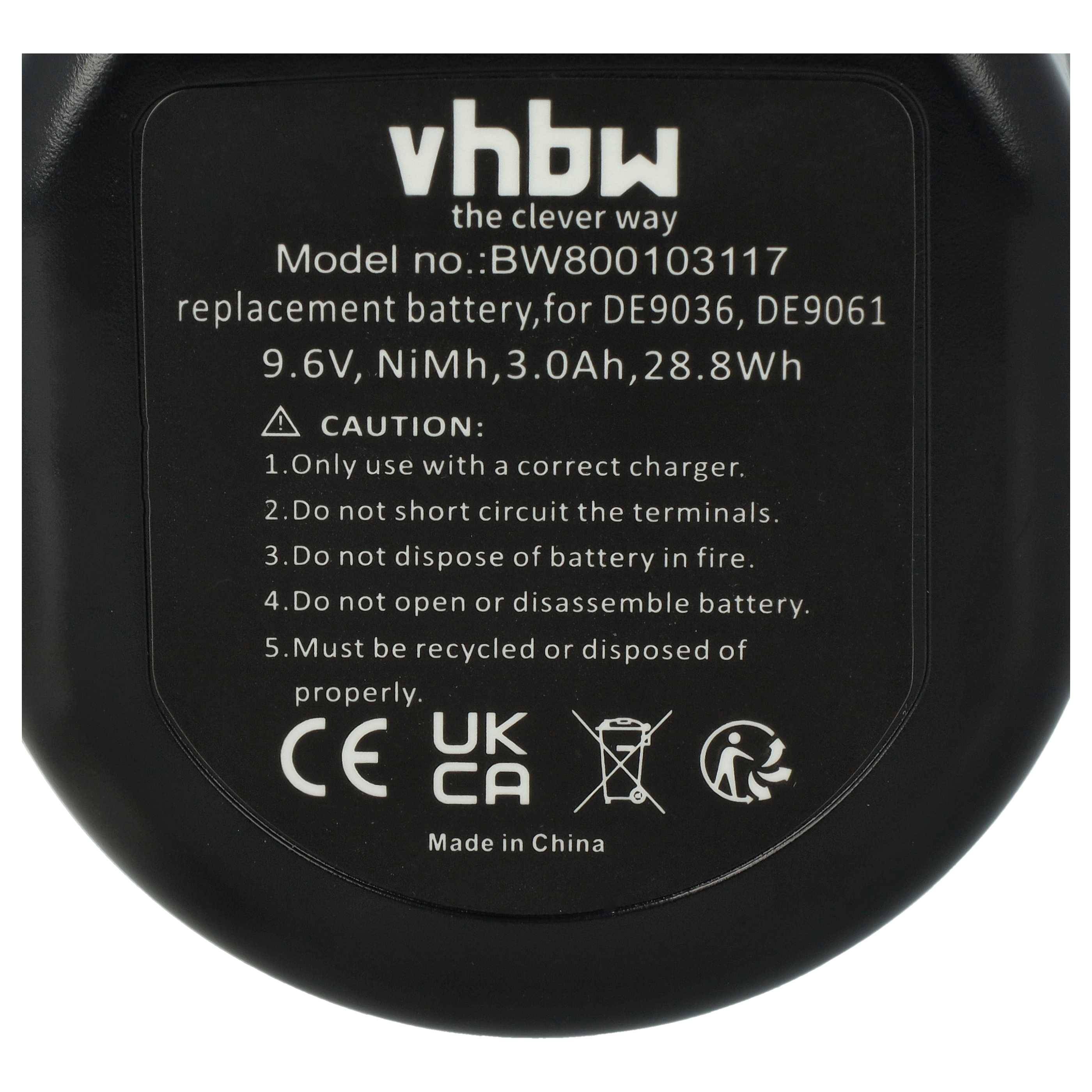 vhbw Akku kompatibel mit Black & Decker PS320, PS9600, PS 310, PS3350, PS3350K, PS3200, PS 320, PS3300 Werkzeug (3000 mAh, NiMH, 9,6 V)