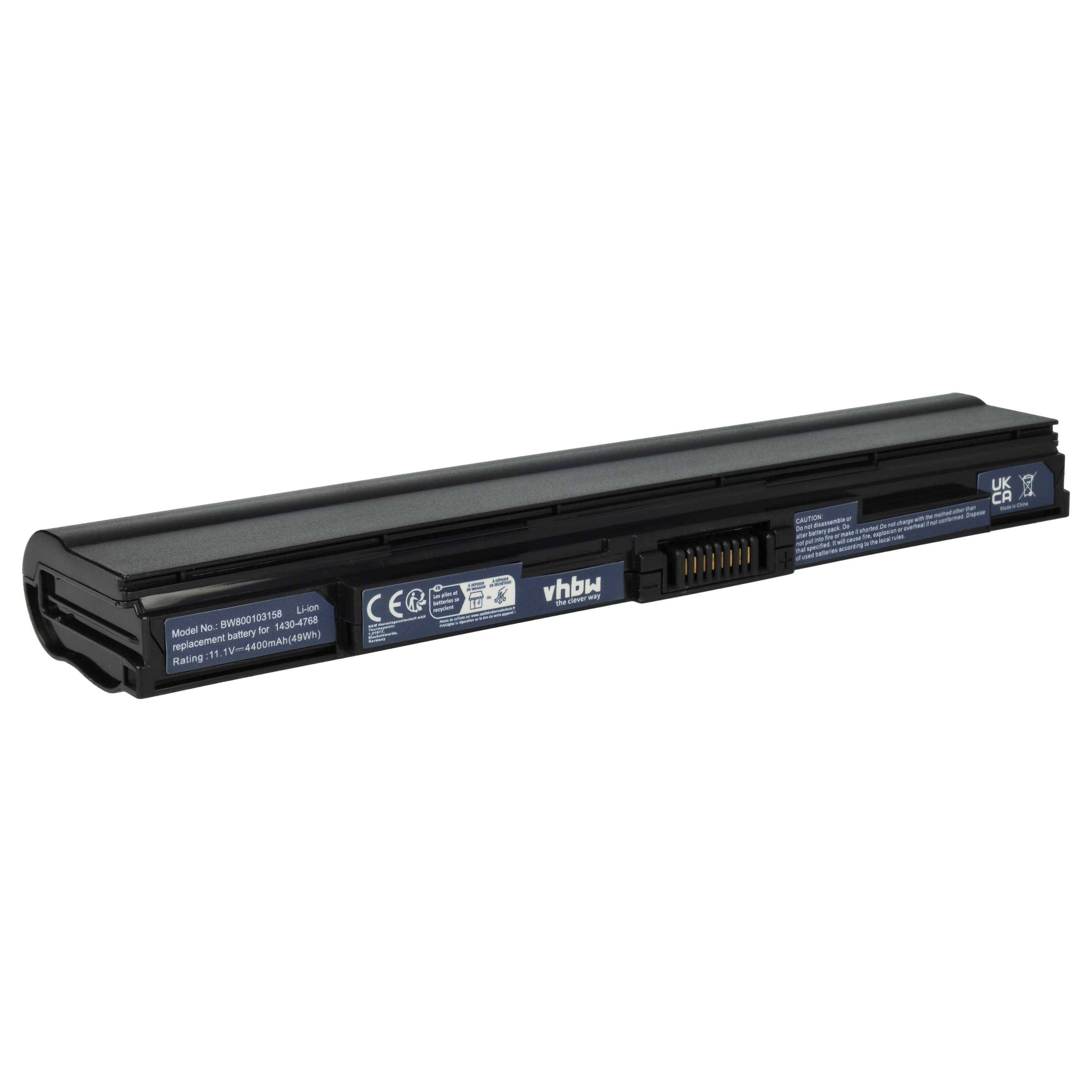vhbw Akku Ersatz für Acer BT.00605.064, BT.00603.113, LC.BTP00.130 für Notebook (4400 mAh, 11,1 V, Li-Ion)