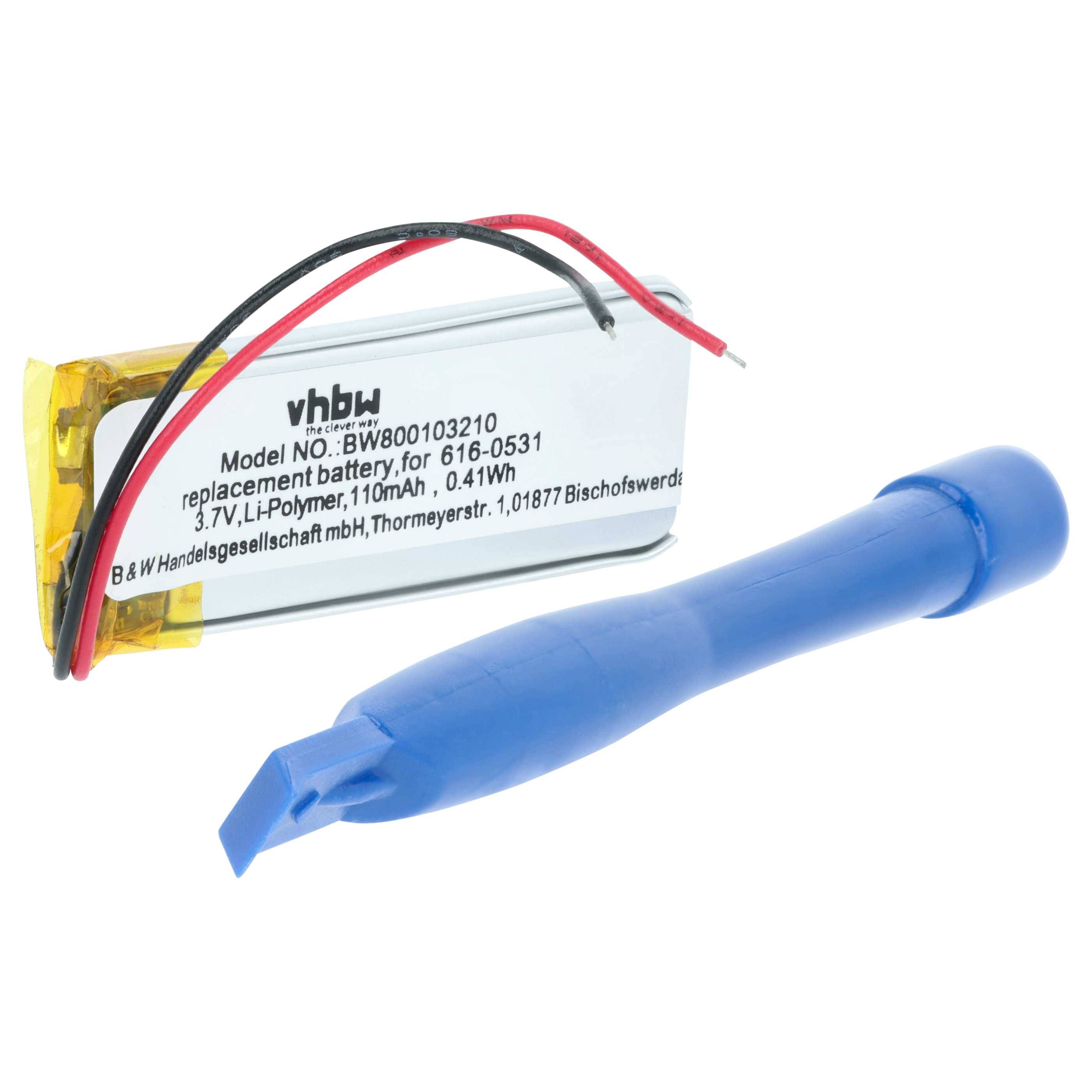 vhbw 1x Akku kompatibel mit Apple iPod Nano 6G, 6. Generation MP3-Player Musik Player (110 mAh, 3,7 V, Li-Polymer)