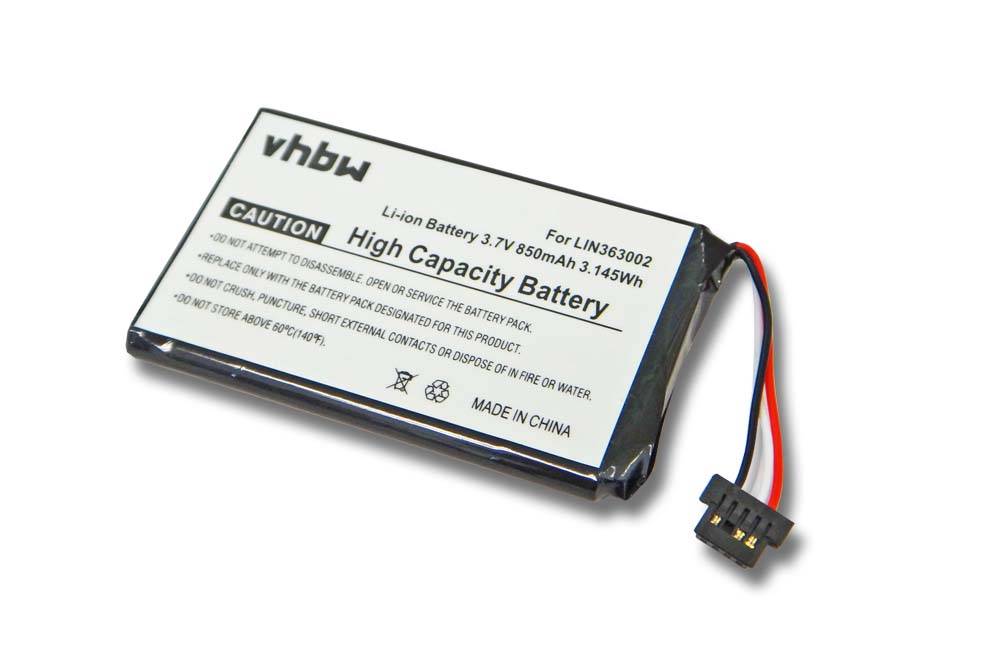 vhbw Akku kompatibel mit Navigon 1410, 1400 GPS Navigation Navi (850 mAh, 3,7 V, Li-Ion) - Ersatz für LIN363002
