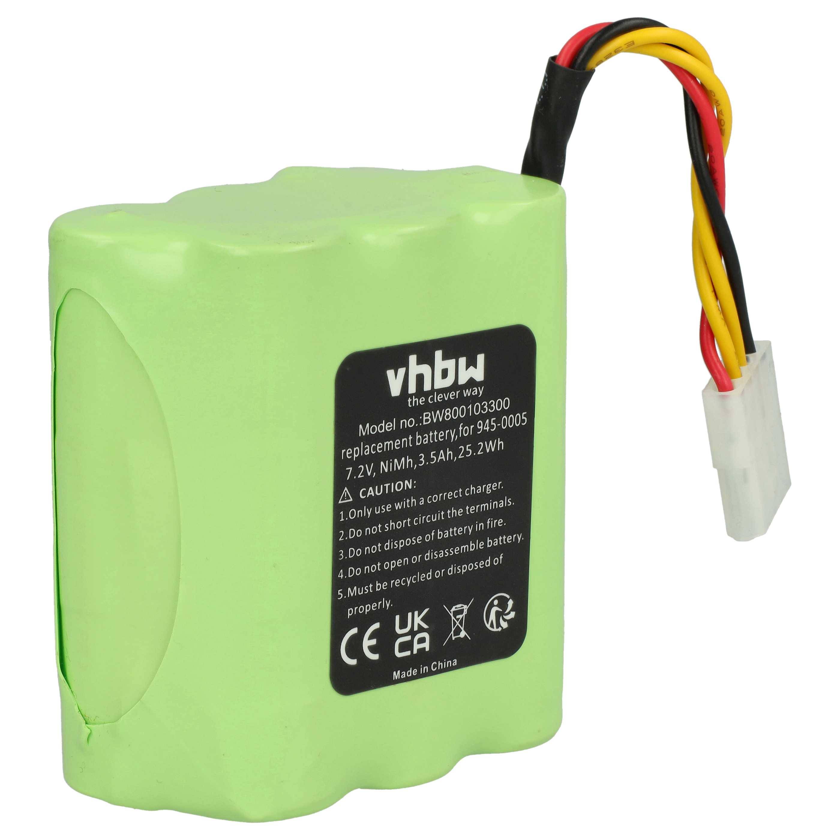 vhbw Ni-MH Ersatzakku Akku 3500mAh (7.2V) kompatibel mit Neato Robotics, Neato Signature Pro, Essential Saugroboter Staubsauger Roboter