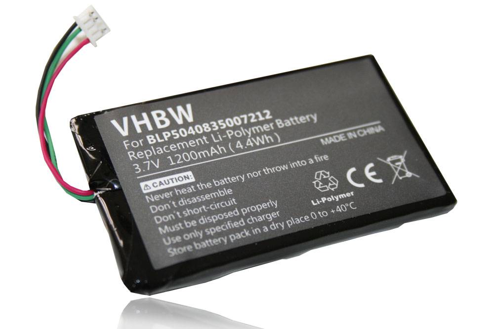 vhbw Akku kompatibel mit Falk F12 3rd Edition, F5, F10 3rd Edition, F10, F12 GPS Navigation Navi (1200 mAh, 3,7 V, Li-Polymer)
