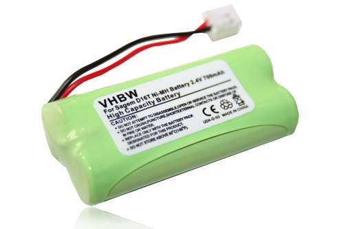 vhbw 1x Akku kompatibel mit Sagem D16T, D16T Duo, D21T, D21V, D16T Duo 2, D18T schnurlos Festnetz Telefon (700 mAh, 2,4 V, NiMH) - Ersatz für