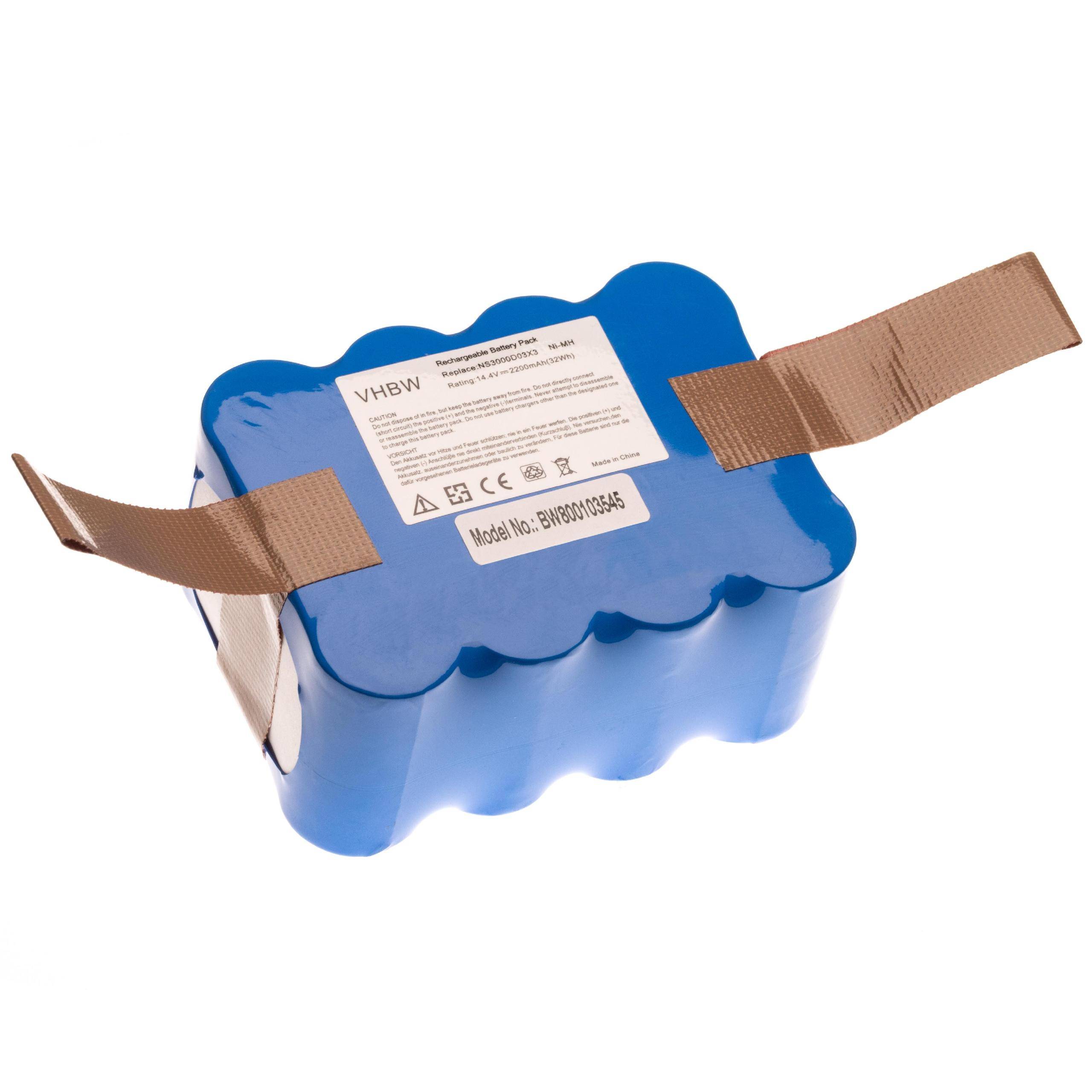 vhbw Akku kompatibel mit Candy Hoover RBC001011 | RBC002011, RBC003011, RBC003021, RBC0035011 Staubsauger Blau (2200 mAh, 14,4 V, NiMH)