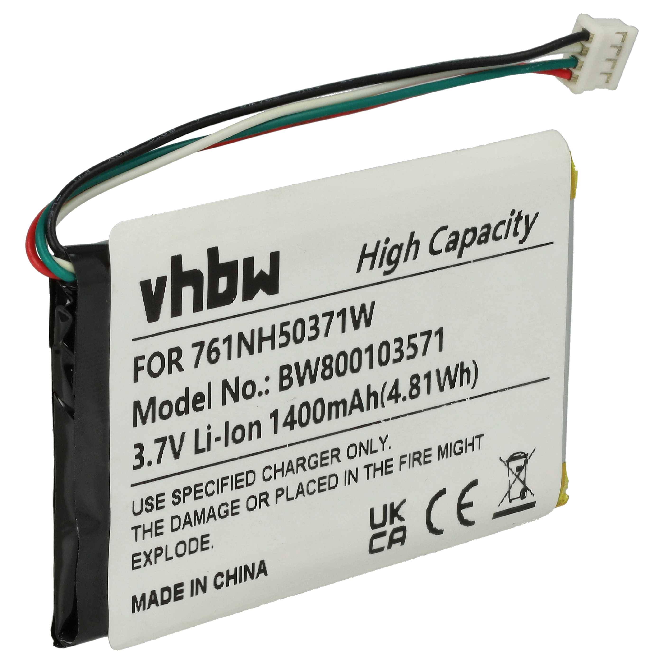 vhbw Akku kompatibel mit Navigon 8110, 8310, 8130 GPS Navigation Navi (1300 mAh, 3,7 V, Li-Polymer)