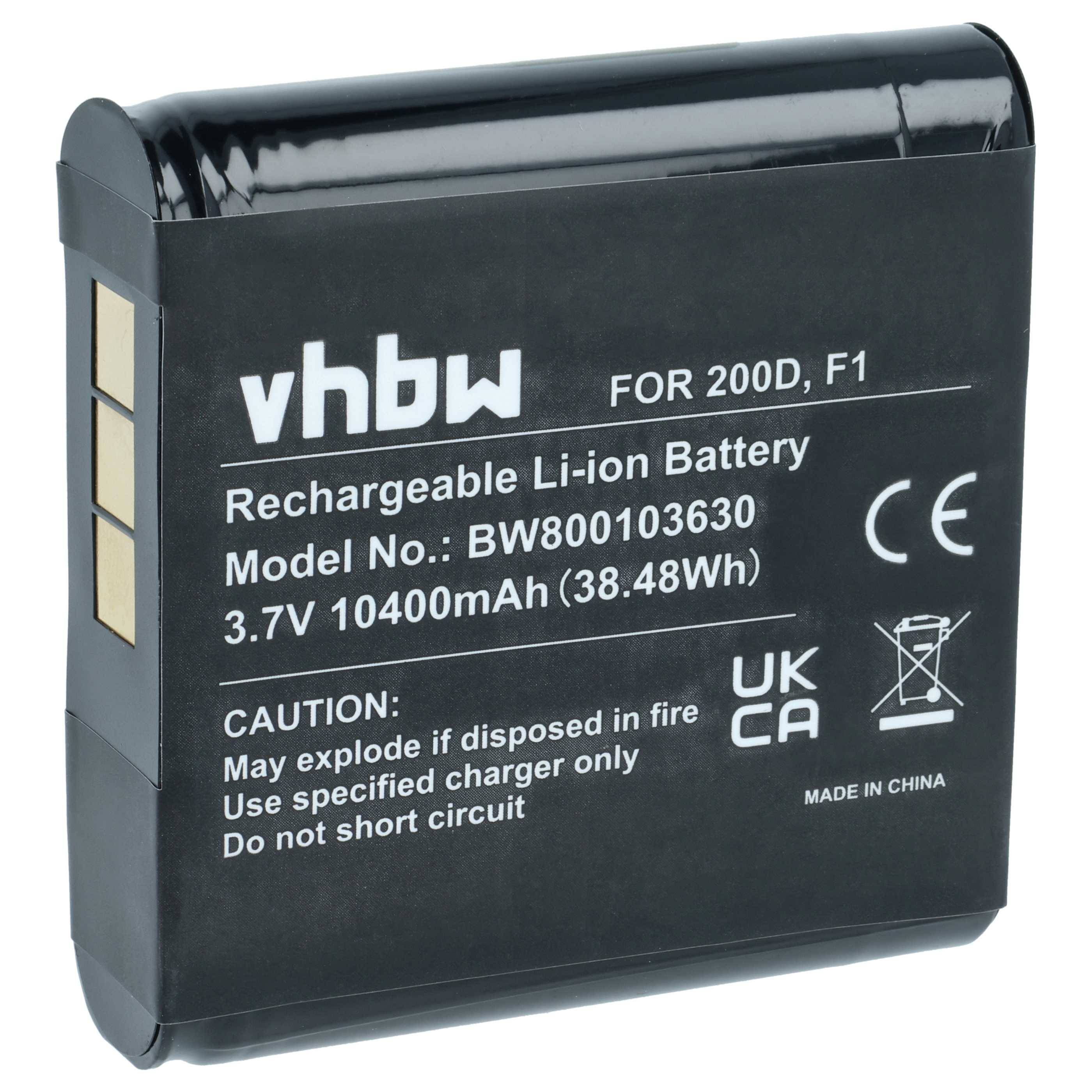 Schwarze wiederaufladbare Li-Ionen-Batterie mit der Bezeichnung „vhbw
