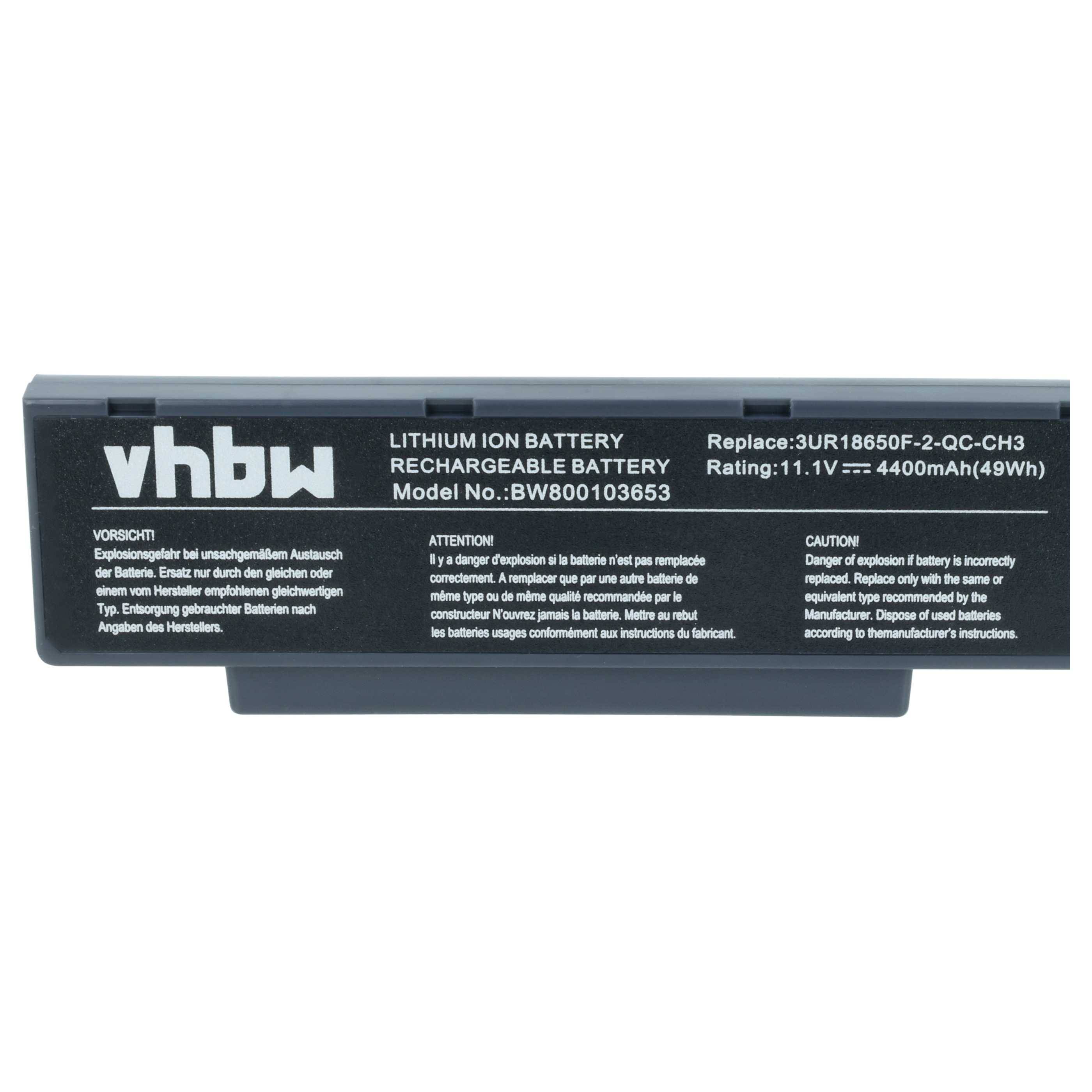 vhbw Akku kompatibel mit BenQ JoyBook C41E, DHR503, Q41, R43CE-LC01, R42, R43, A53, C41, A52, A52E Notebook (4400 mAh, 11,1 V, Li-Ion)