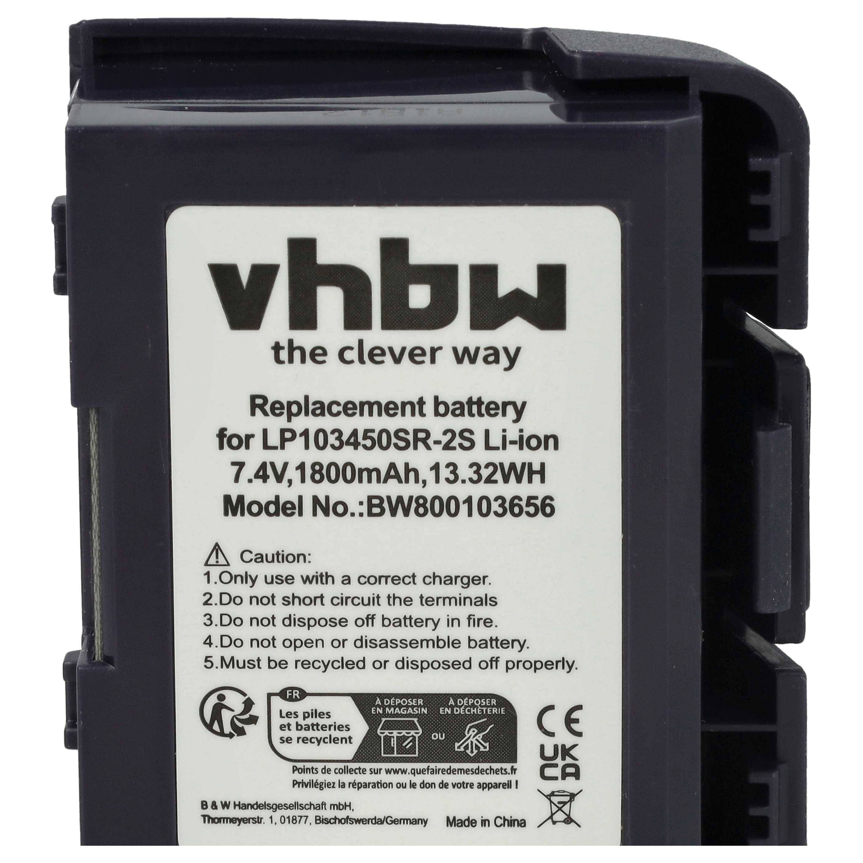 vhbw Akku kompatibel mit Verifone VX680, VX520, VX670 Kartenleser, NFC Smart Card Reader, Lesegerät (1800 mAh, 7,4 V, Li-Ion)