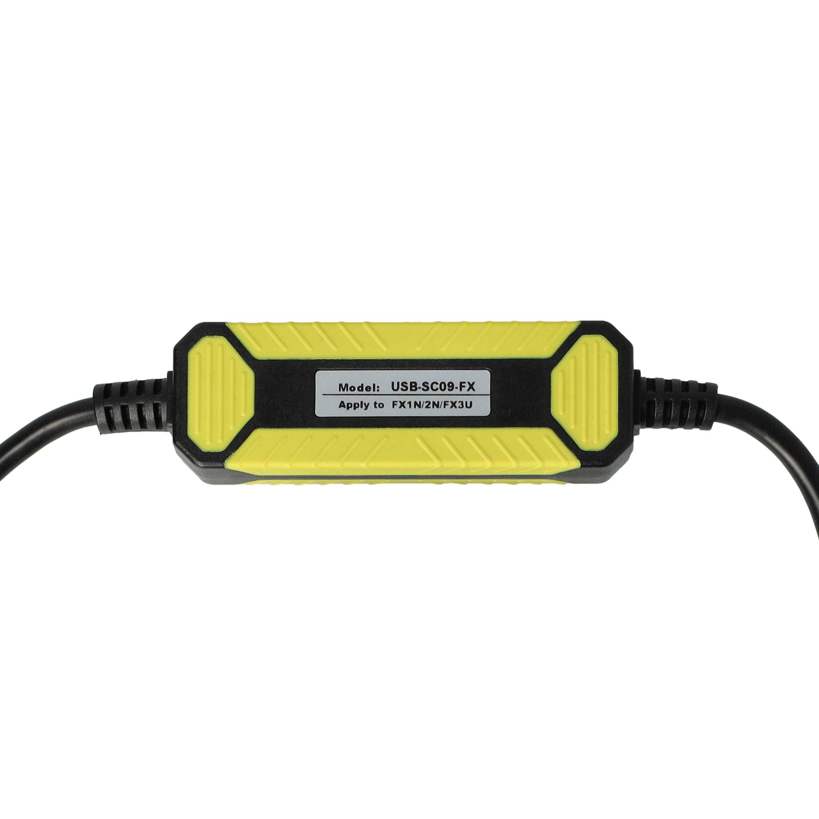 vhbw USB Programmierkabel PLC kompatibel mit Mitsubishi MELSEC FX1N, FX0N, FX2N, FXOS, FX1S, A-Serie, FX Funkgerät, schwarz