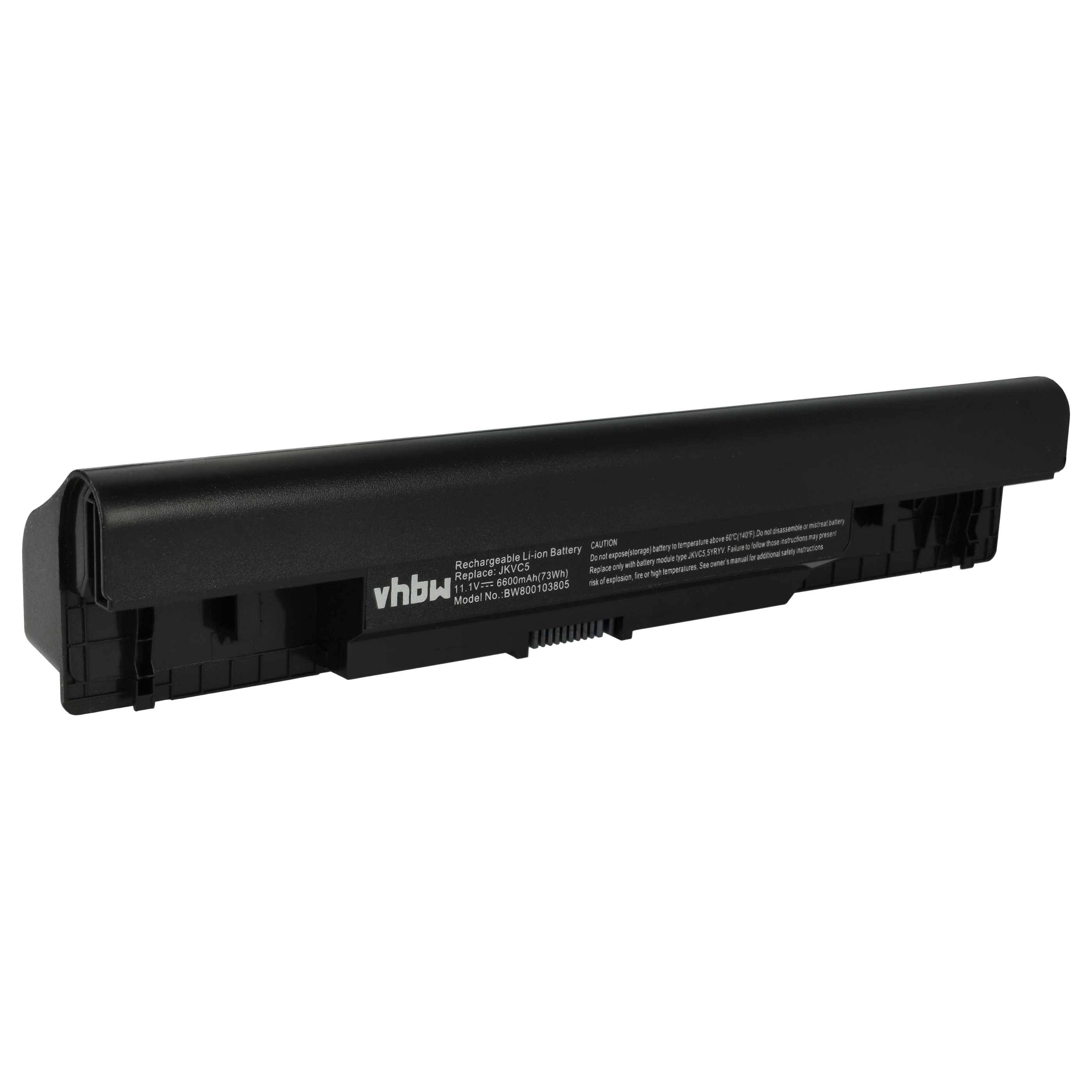 vhbw Akku Ersatz für Dell 5YRYV, 9JJGJ, CW435, FH4HR, JKVC5, K456N, NKDWV, OFH4HR, P07E für Notebook (6600mAh, 11,1V, Li-Ion)