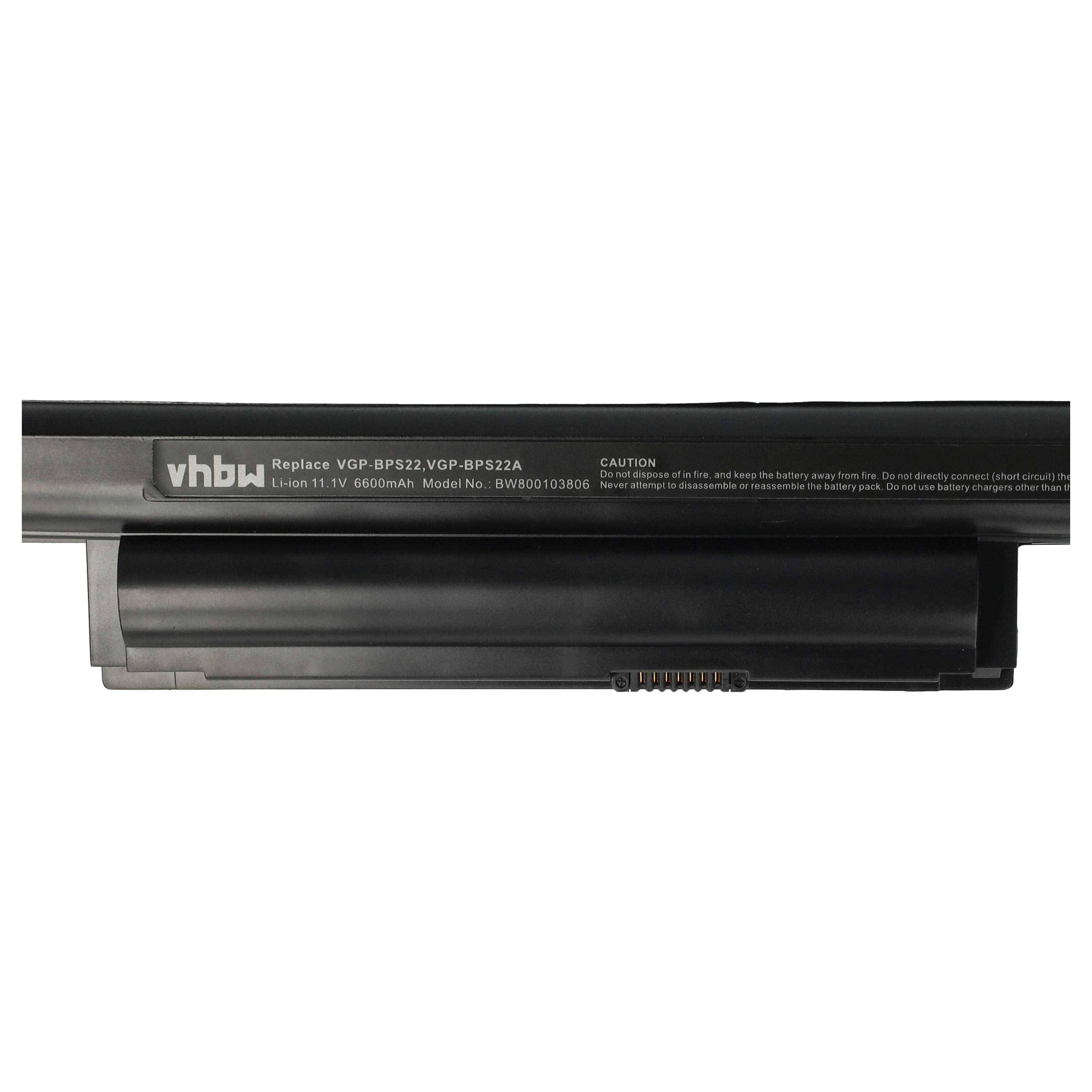 vhbw Akku kompatibel mit Sony Vaio VPCEB1LFX/WI, VPCEB1M0E/WI, VPCEB1LFX/BI Notebook (6600 mAh, 11,1 V, Li-Ion) - Infochip