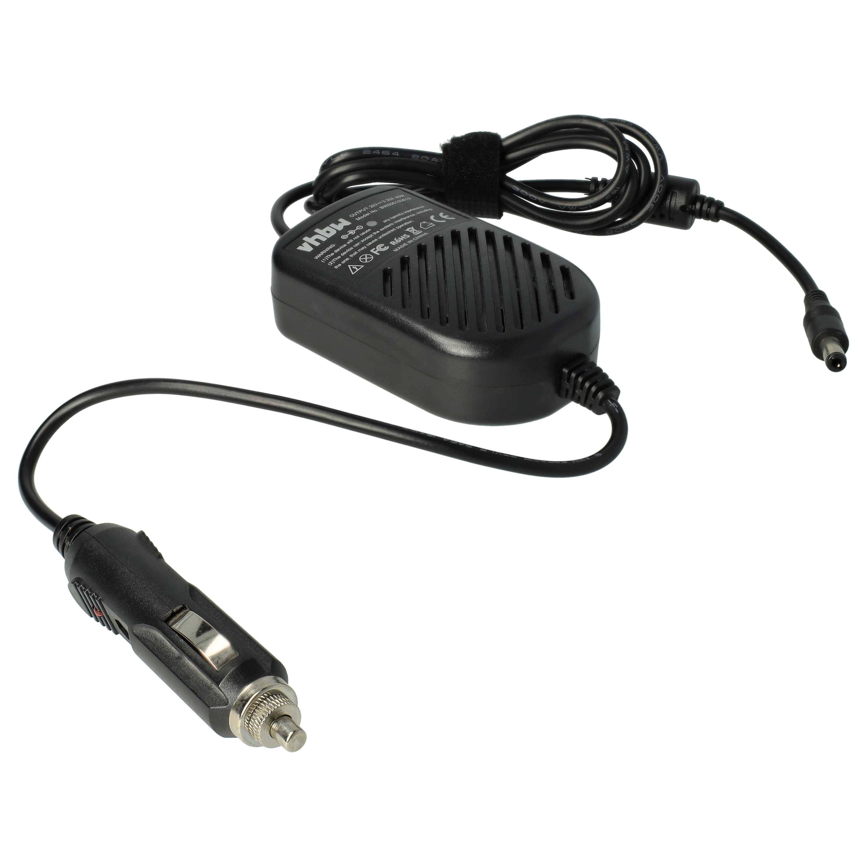 vhbw KFZ-Ladekabel kompatibel mit Fujitsu-Siemens Amilo A 1400, 1451G, A 1640 (A1640 rund) Notebook - 12V Ladegerät Schwarz 3,25 A