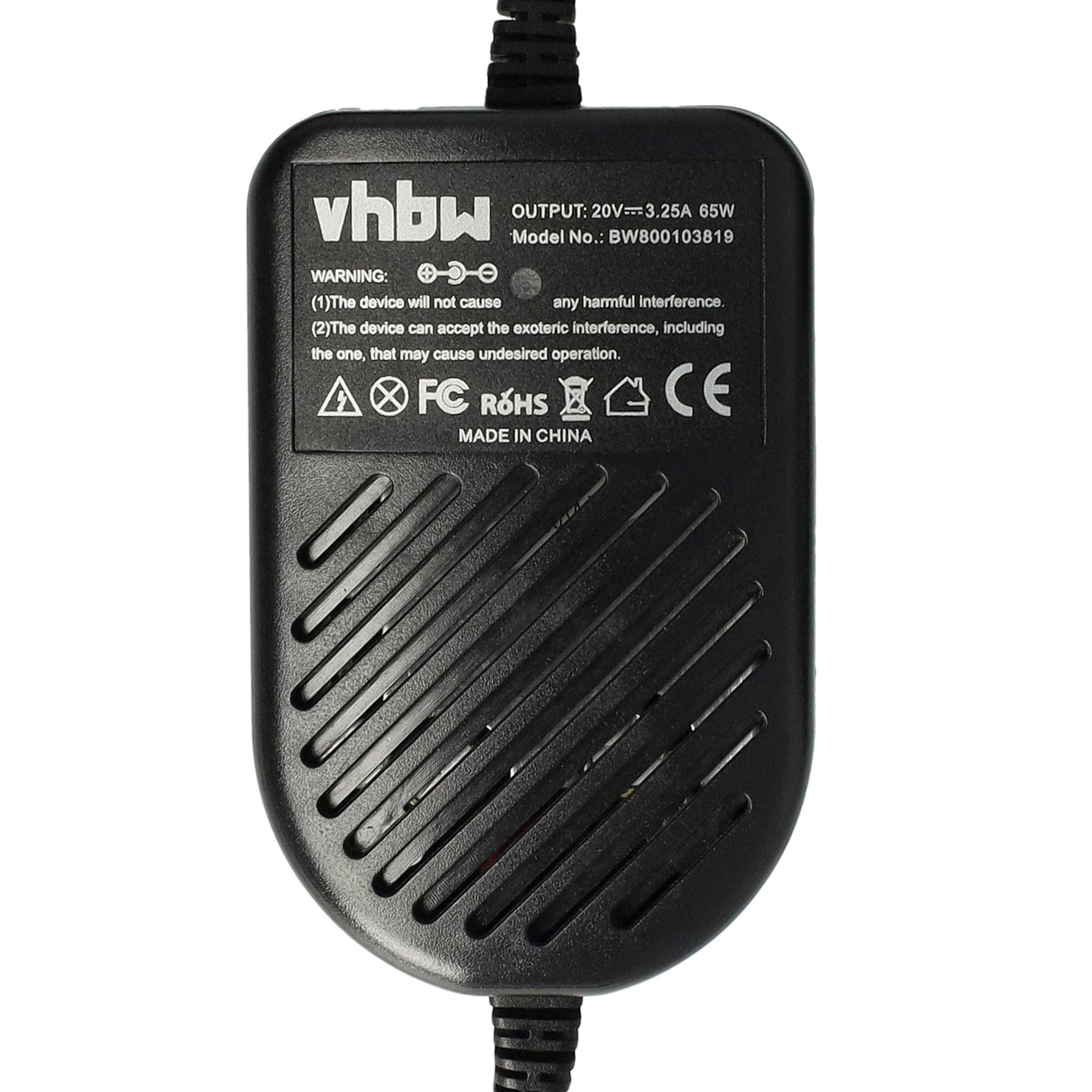 vhbw KFZ-Ladekabel kompatibel mit Fujitsu-Siemens Amilo A 1400, 1451G, A 1640 (A1640 rund) Notebook - 12V Ladegerät Schwarz 3,25 A