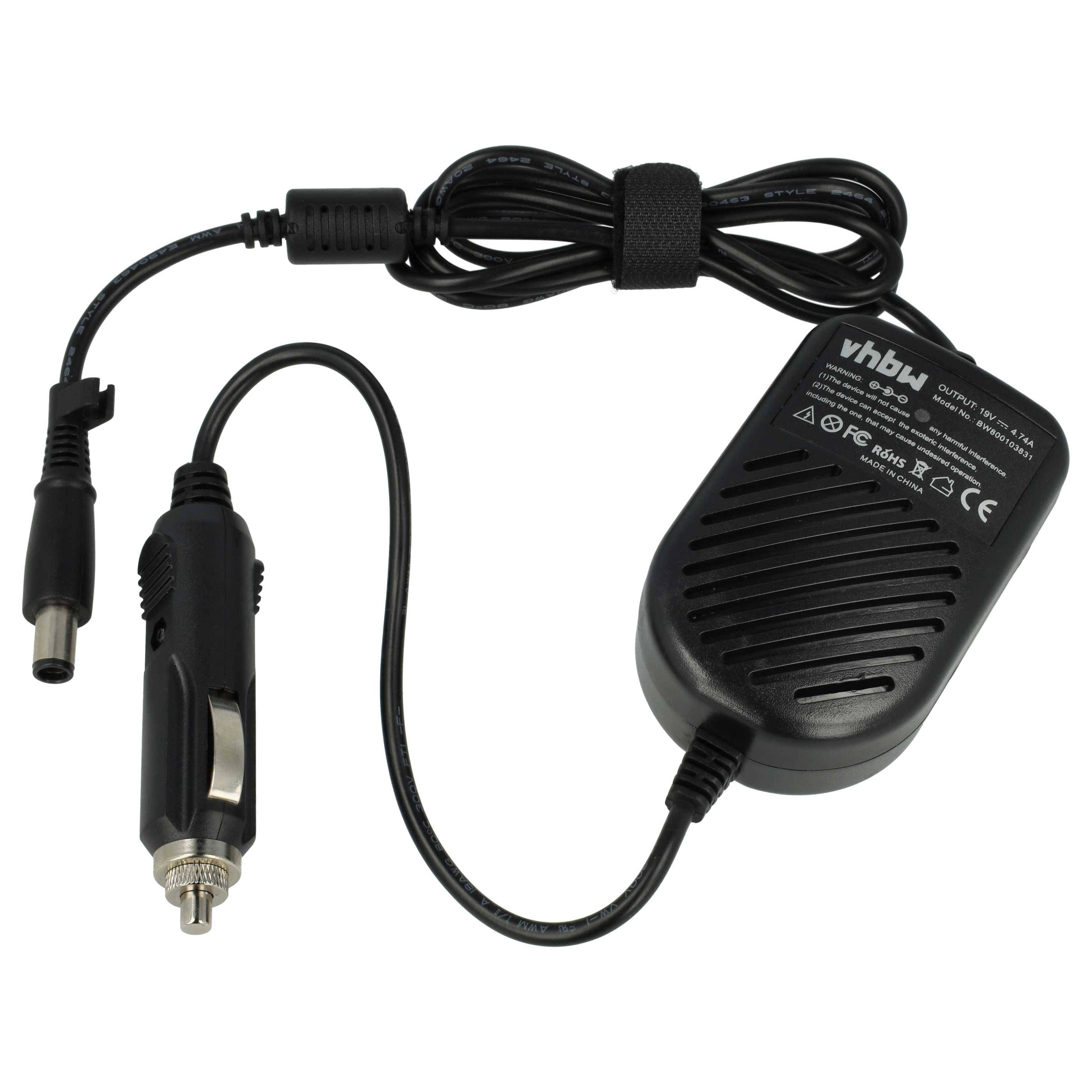 vhbw KFZ-Ladekabel kompatibel mit HP Compaq NC6400, NW8440, NC8430, Nc6310, 8710w, NC6320 Notebook - 12V Ladegerät Schwarz 4,74 A
