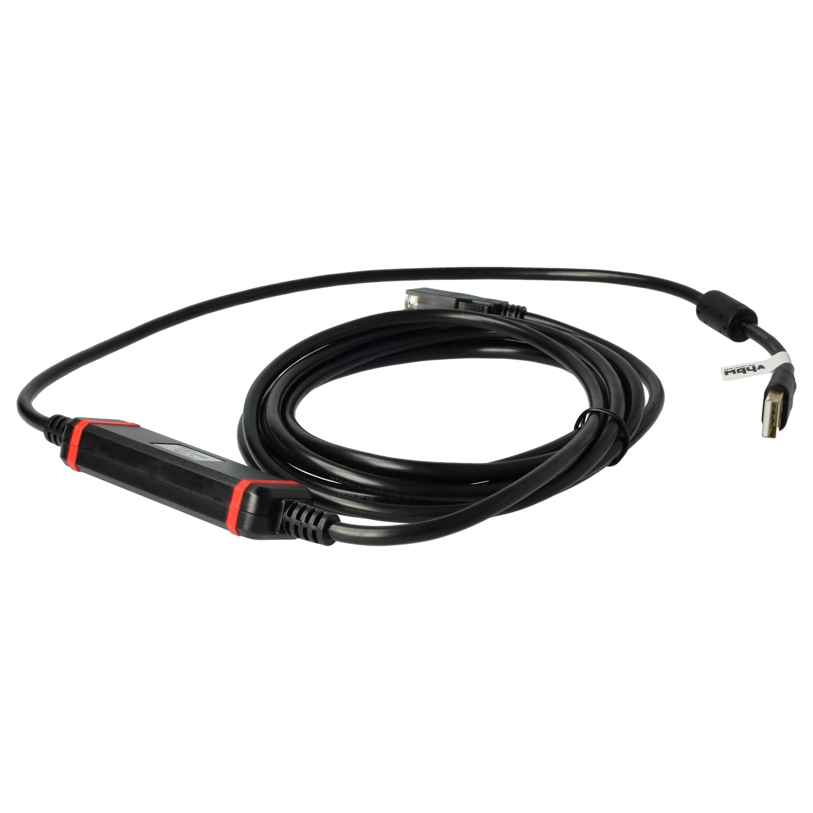 vhbw USB Programmierkabel kompatibel mit Omron CS, CPM2C, CQM1H, CJ Funkgerät, schwarz - ERSATZ FÜR CS1W-CN226, CS1W-CS114, USB-CN226