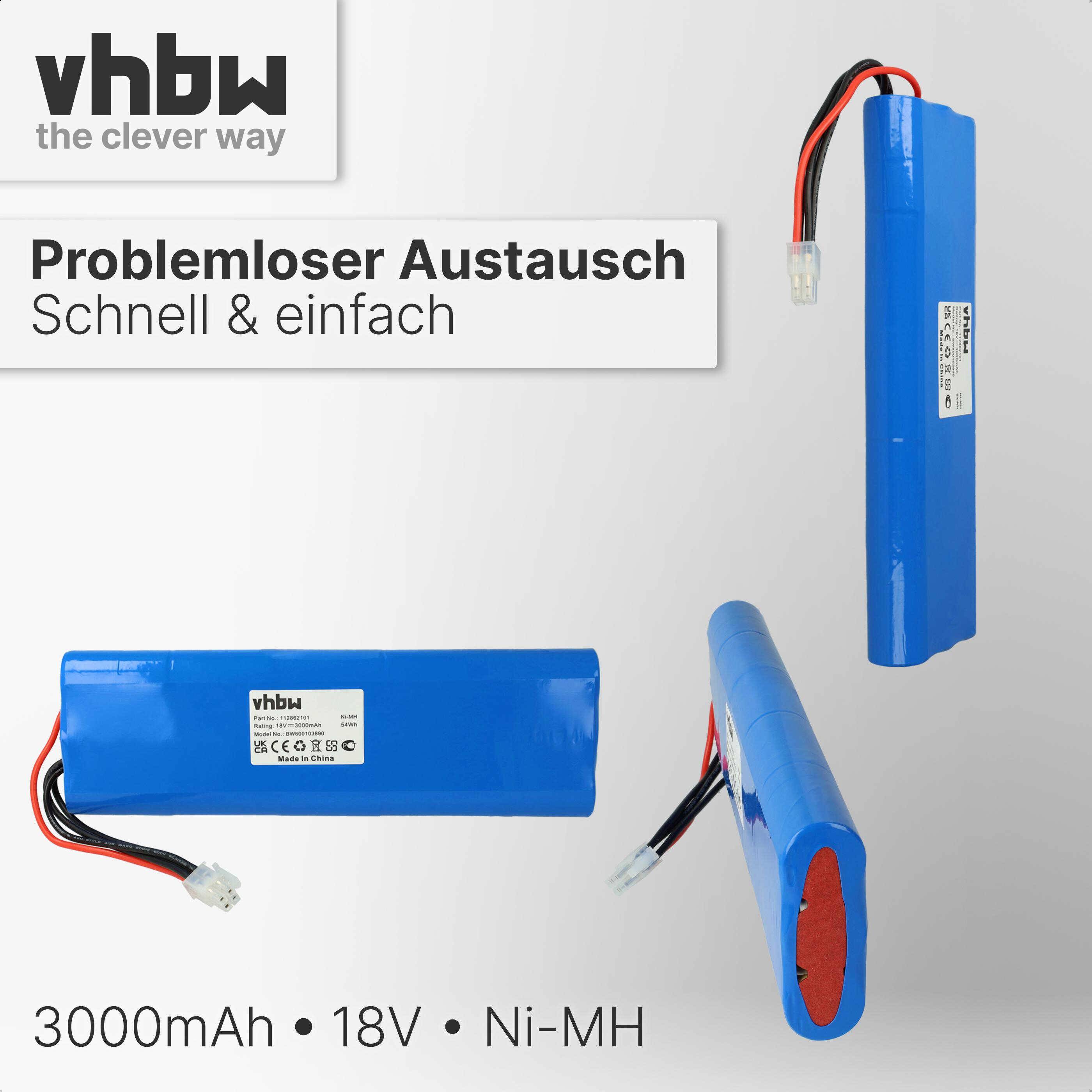 vhbw Akku kompatibel mit Gardena Robotic R160 Rasenmäher | (3000mAh, 18V, NiMH)