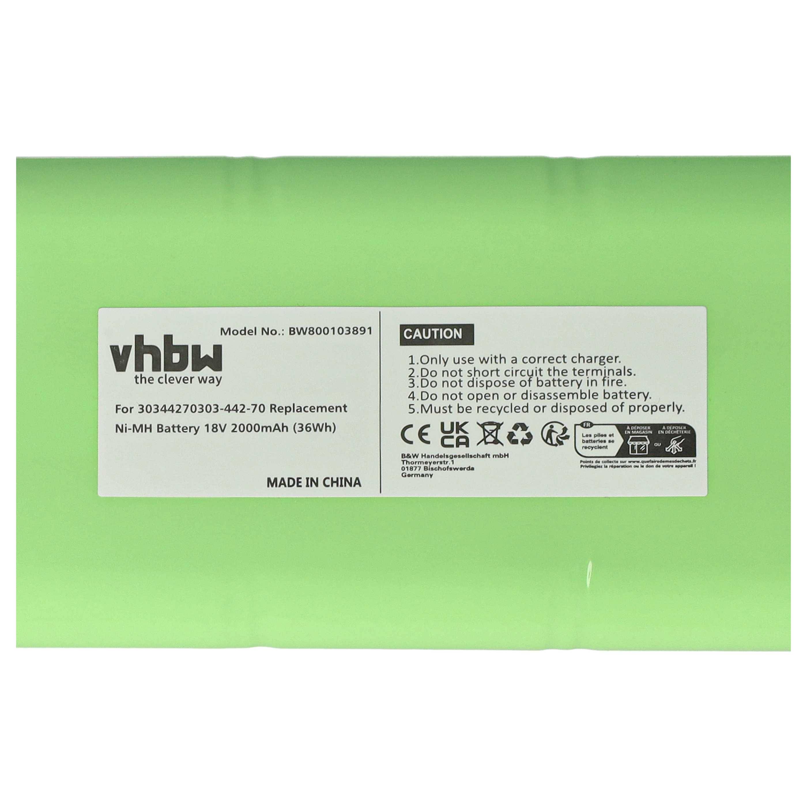 vhbw Akku Ersatz für GE / Marquette 30344270303-442-70 | für Medizintechnik (2000 mAh, 18 V, NiMH)