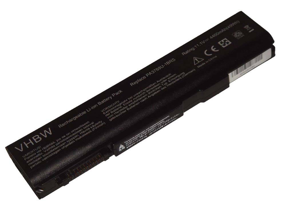 vhbw Akku kompatibel mit Toshiba Tecra A11-1ET, A11-1EH, A11-1EW, A11-1EV, A11-1HZ, A11-1FW Notebook (4400 mAh, 10,8 V, Li-Ion)