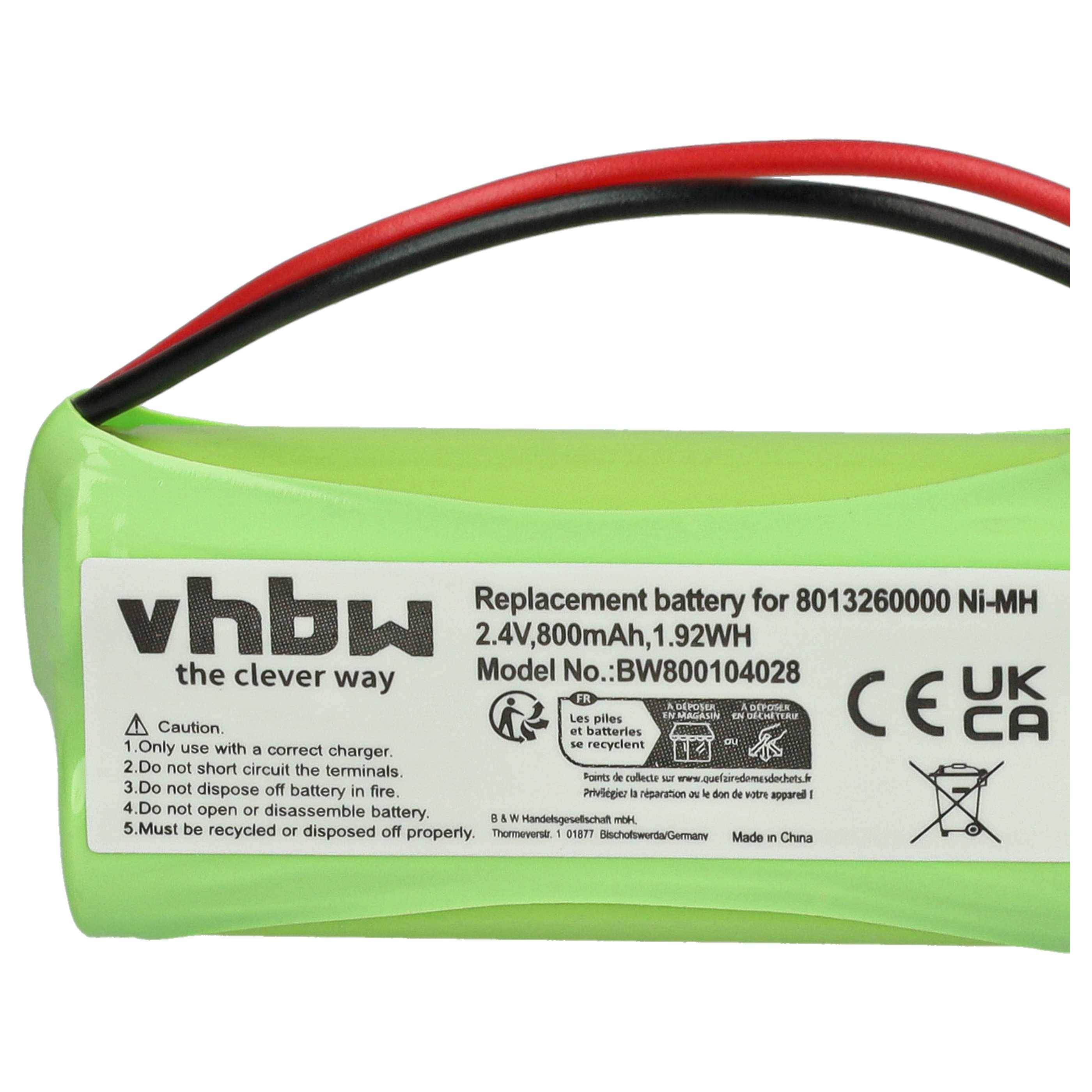 vhbw 2x Akku kompatibel mit VTech DS62215, DS62214, DS62213, DS6221-2, DS6221-4, DS6221-3 schnurlos Festnetz Telefon (800 mAh, 2,4 V, NiMH)