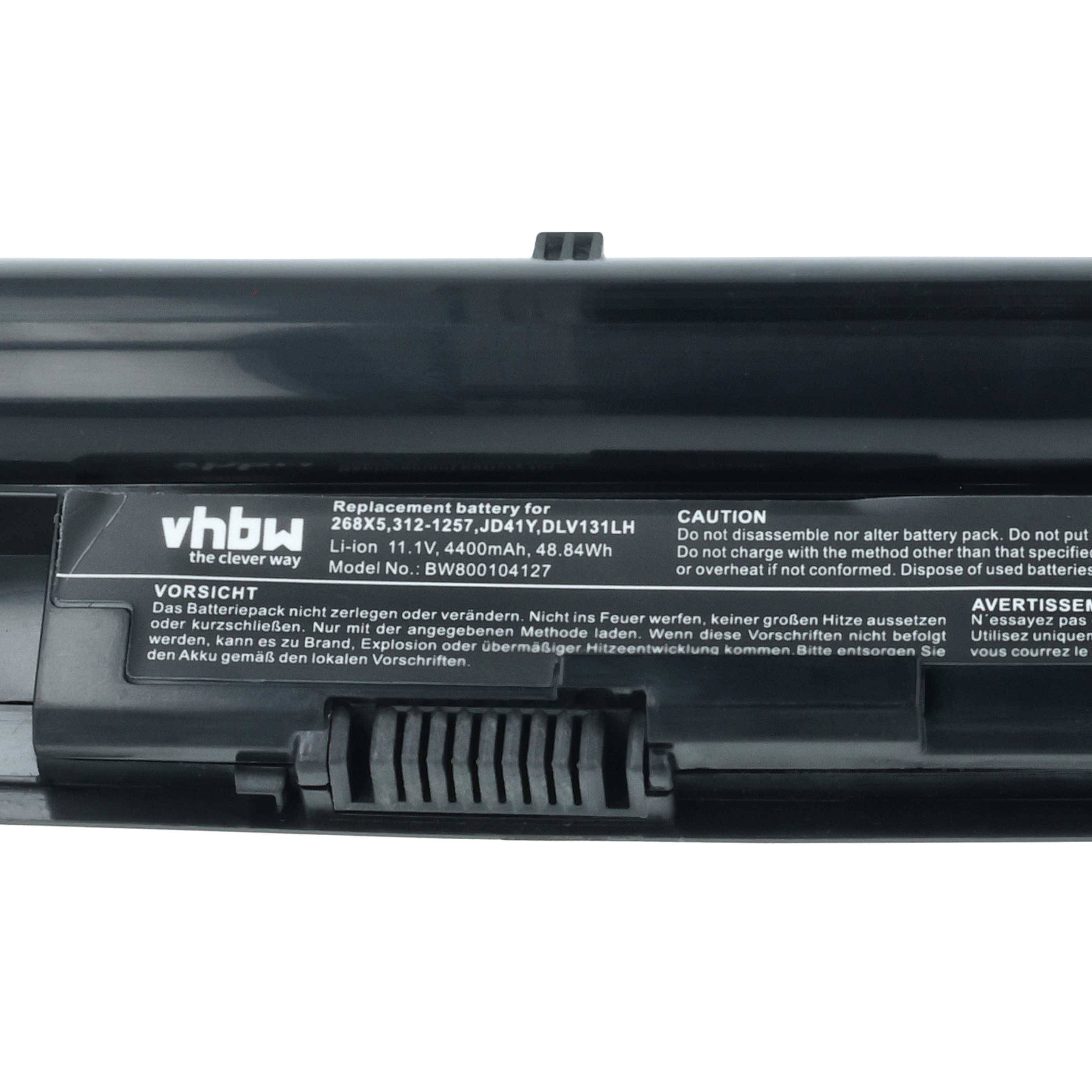 Schwarzer wiederaufladbarer Akku mit Beschriftung „vbw Replacement Battery 28635, 312-1257, JD474, DL-V1311