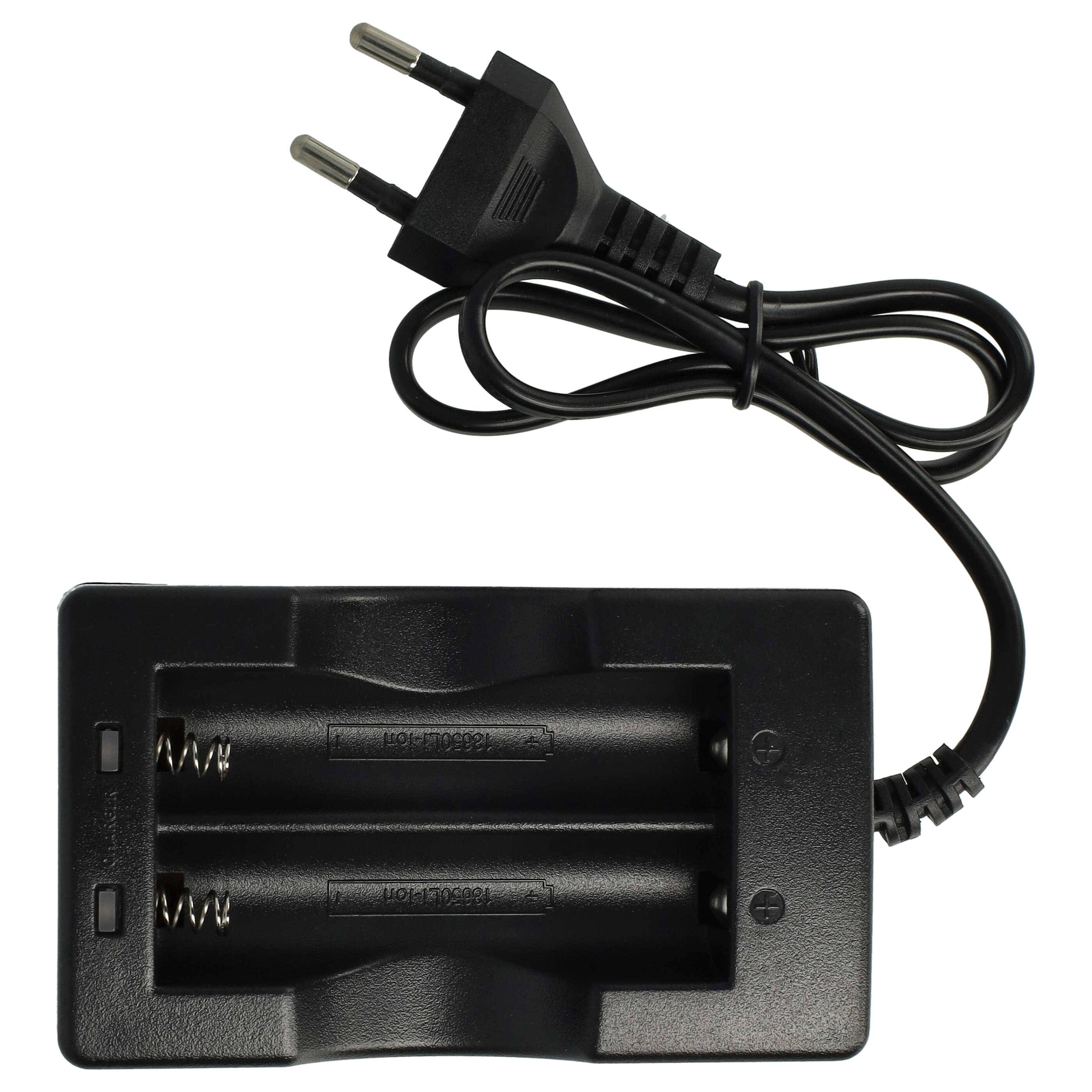 vhbw Akku Ladegerät kompatibel mit 17670 | 18650 Li-Ion-Akkuzellen, Haushaltsbatterien (3.7V)