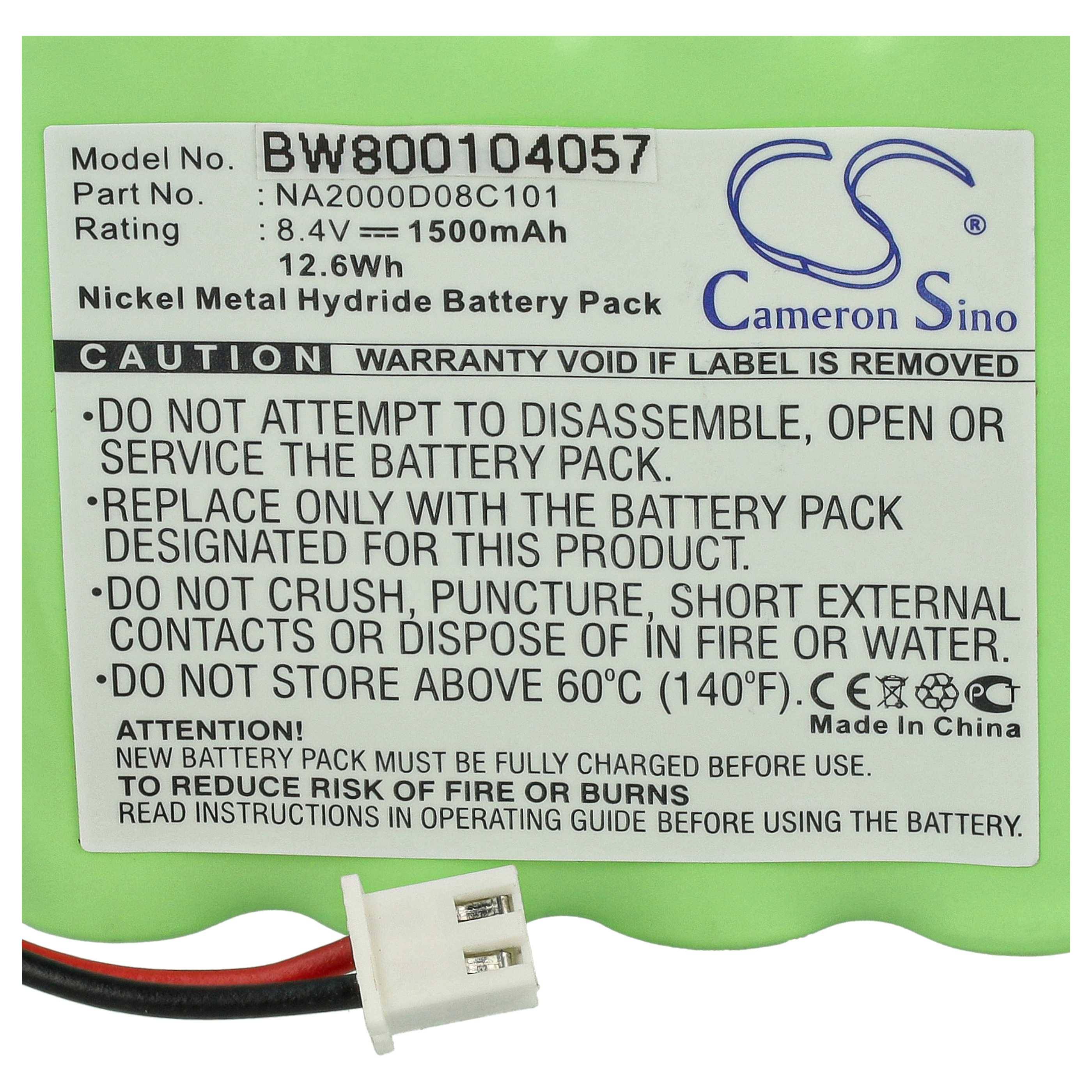 vhbw Akku kompatibel mit Dual DAB 20 digital Radio (1500 mAh, 8,4 V, NiMH) - Ersatz für NA2000D08C101