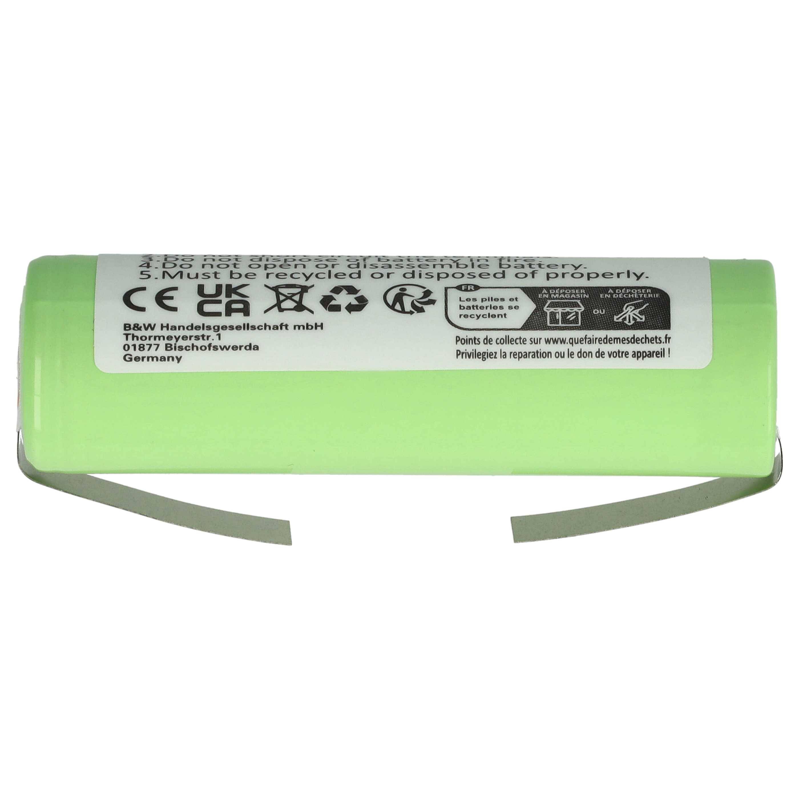 vhbw Akku kompatibel mit Grundig G7585, G8234, G8235, G8261, G8264, G8265, G8267 Rasierer Haarschneider (2000mAh, 1,2V, NiMH)