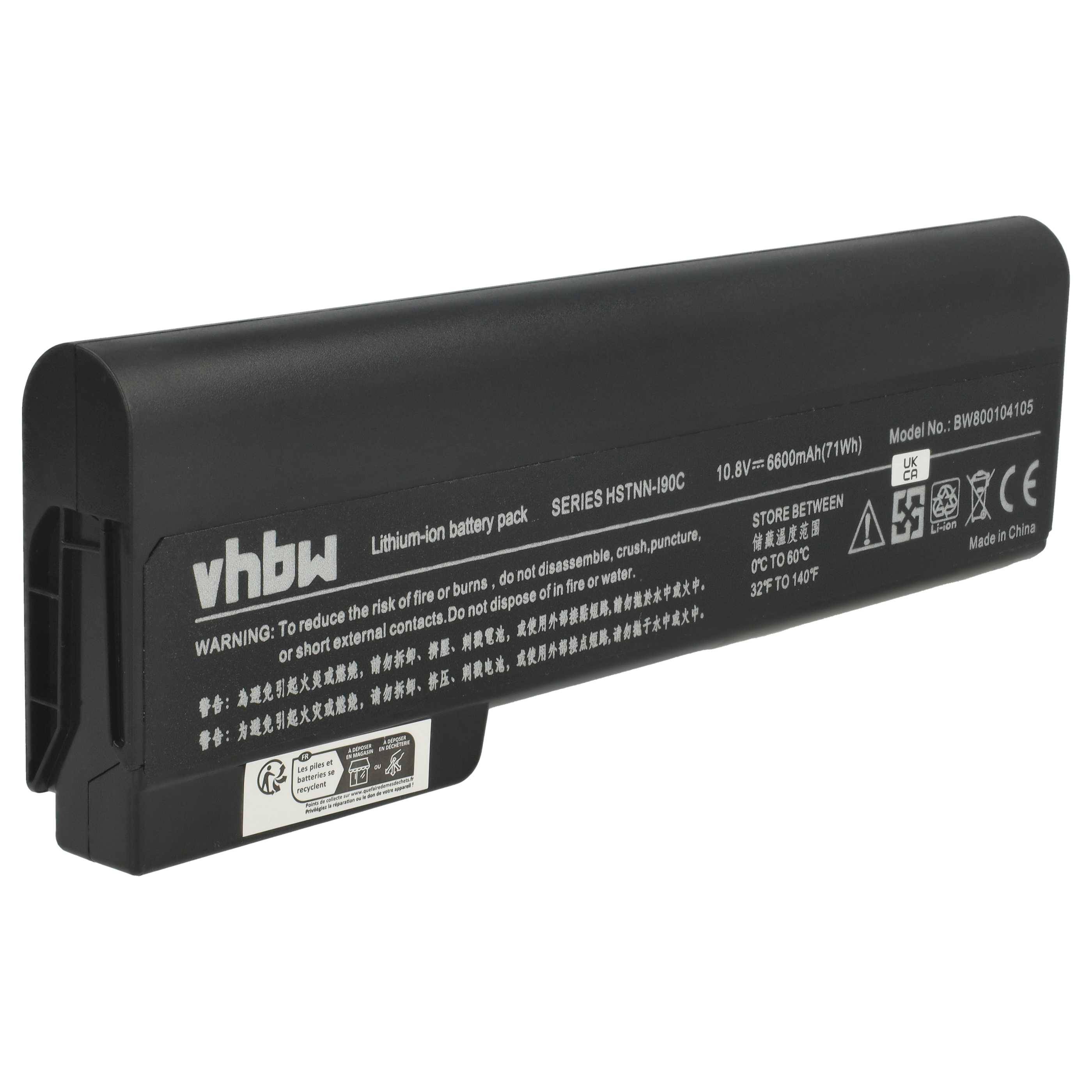 vhbw Akku Ersatz für HP HSTNN-UB2F, HSTNN-W81C, QK642AA, QK640AA, QK643AA für Notebook (6600 mAh, 11,1 V, Li-Ion)