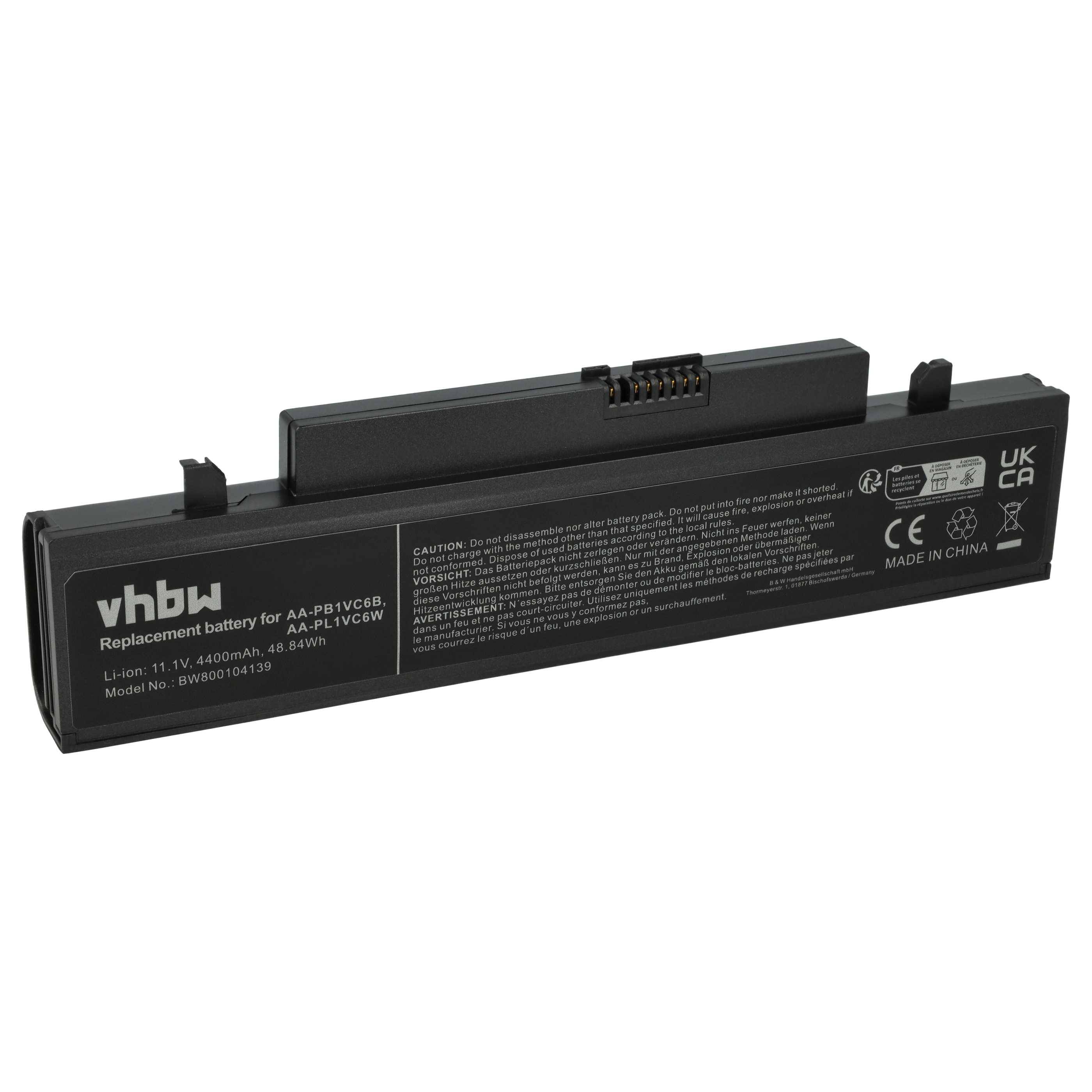 vhbw Akku kompatibel mit Samsung NT-Q328, NT-Q330, NT-X418, NT-X420, NT-X318, NT-X320, NT-X520 Notebook (4400 mAh, 11,1 V, Li-Ion)
