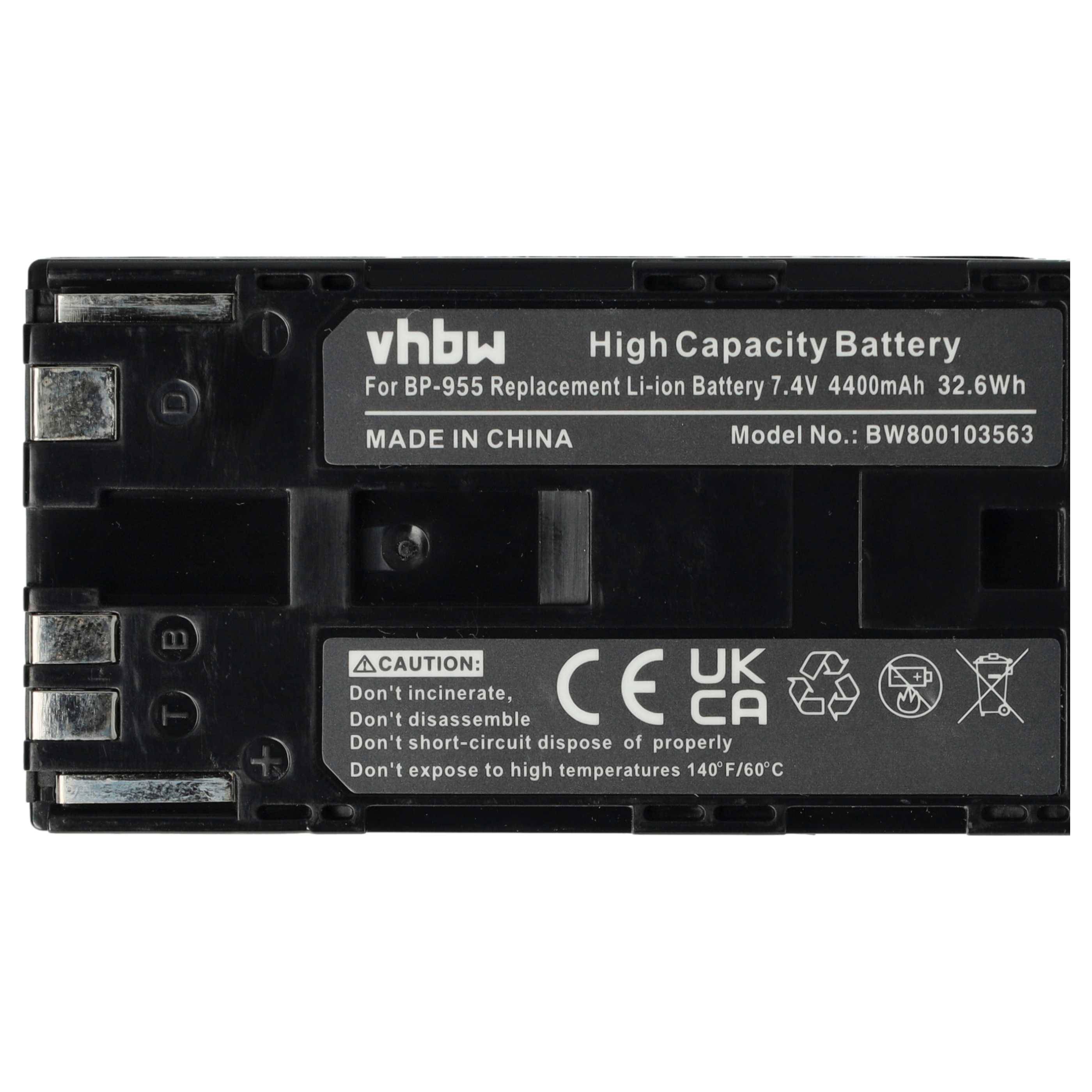Eine schwarze Batterie mit der Bezeichnung „vhbw High Capacity Battery